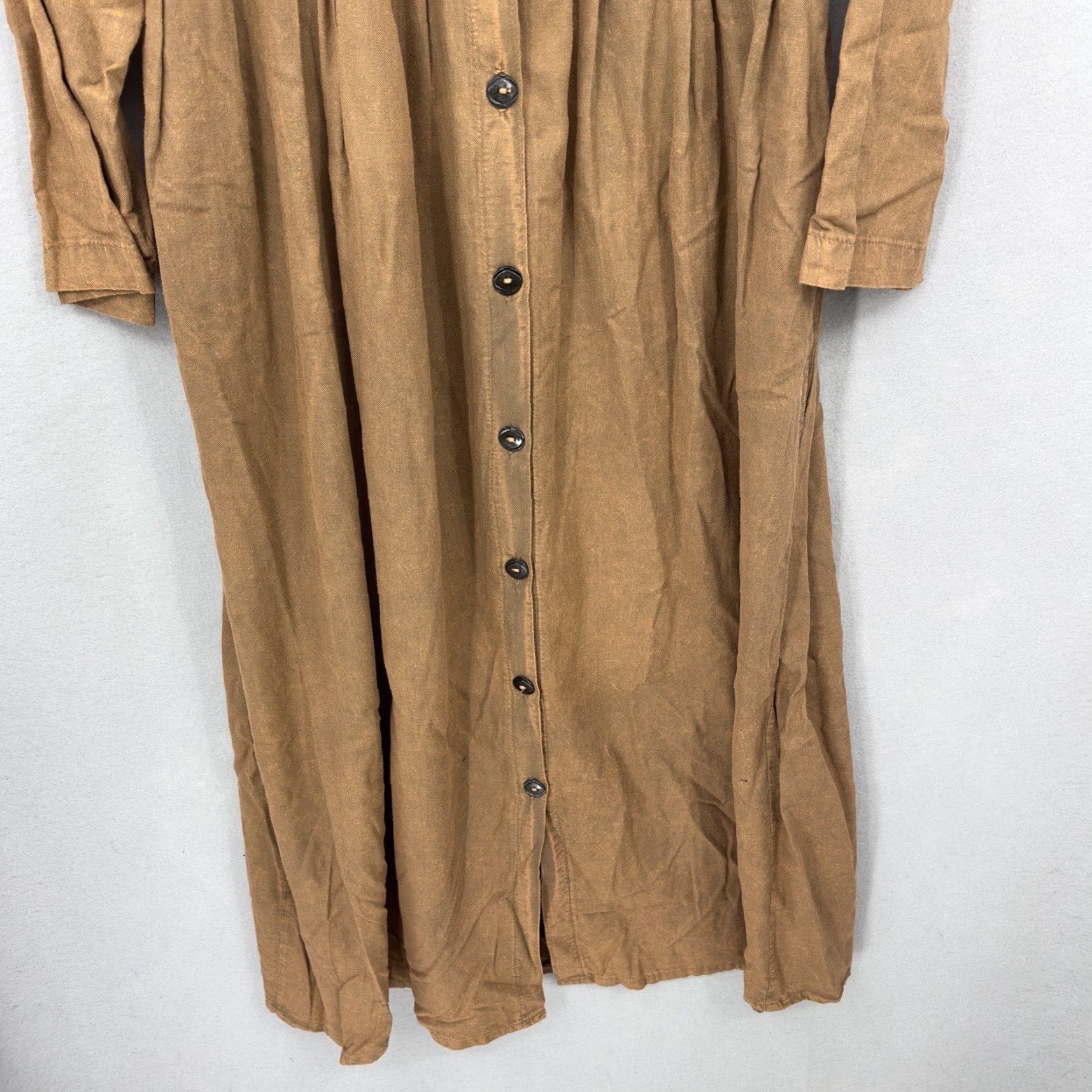 Vintage VINTAGE Marilu Dress Women Long Sleeve Boho A-Line Sundress Orange 60s 70s Western Peasant Cottagecore Size M / US 6-8 / IT 42-44 - 3 Thumbnail