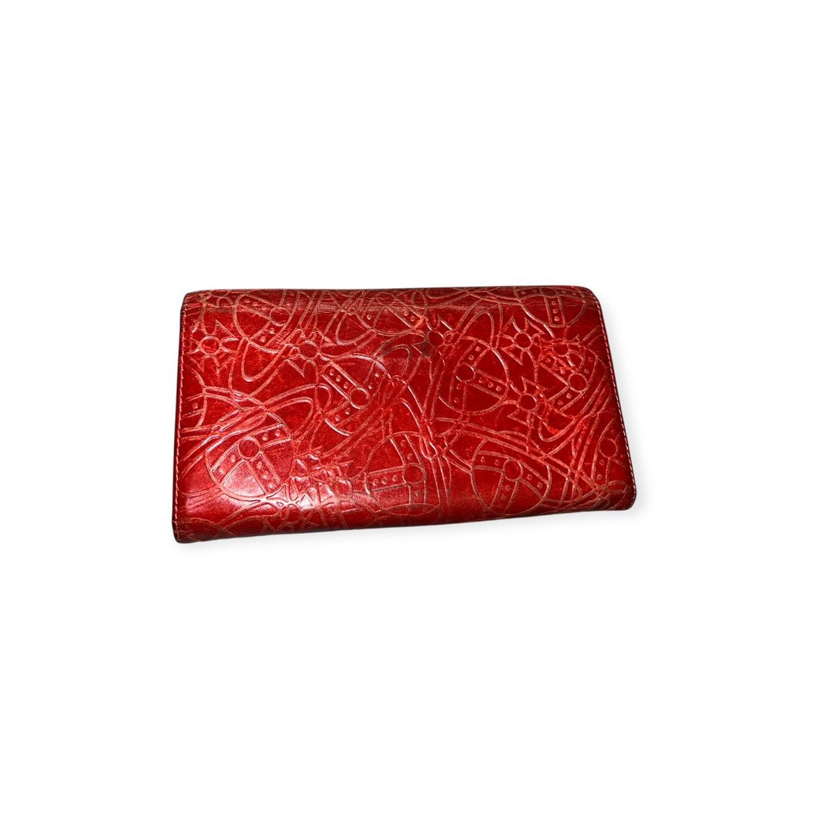 Vivienne Westwood London Embossed Monogram Orb Red Long Zip Wallet Size ONE SIZE - 3 Thumbnail