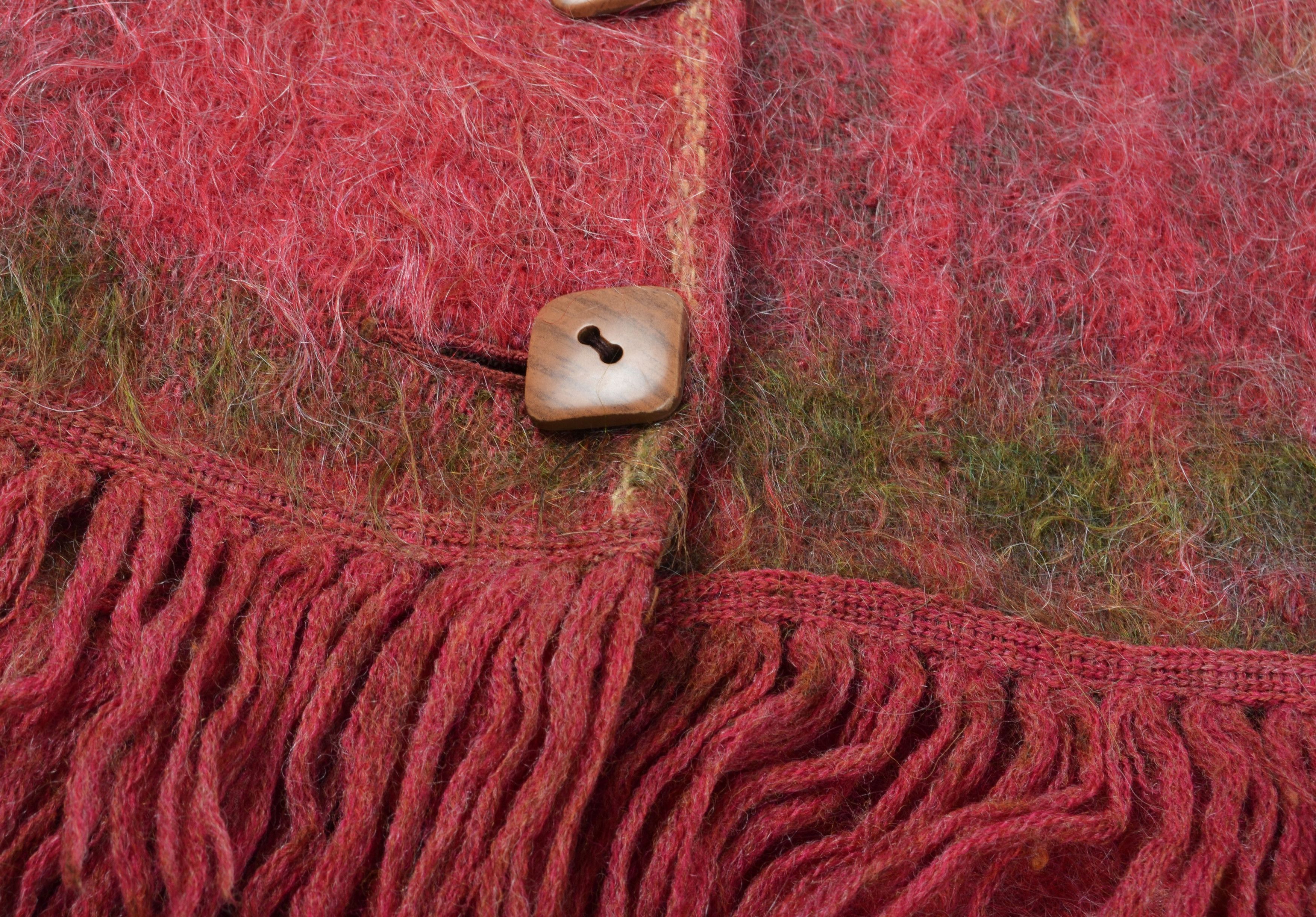 Other Andrew Stewart 70's Mohair & Wool Blend Fringle Poncho Cape Size ONE SIZE - 6 Thumbnail