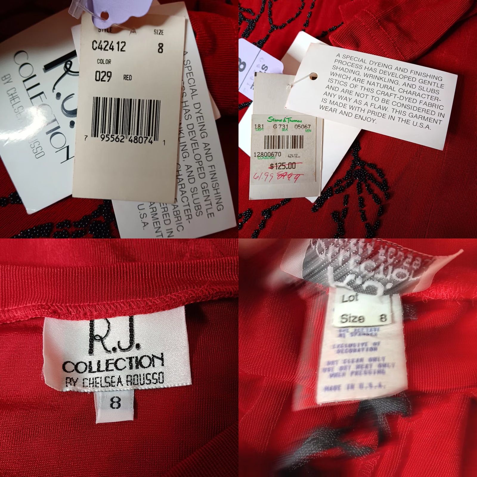 Vintage VINTAGE RJ Collection Chelsea Rousso Outfit Set Pants Shirt Red Beaded 2 Piece Women Size 8 Size M / US 6-8 / IT 42-44 - 9 Thumbnail