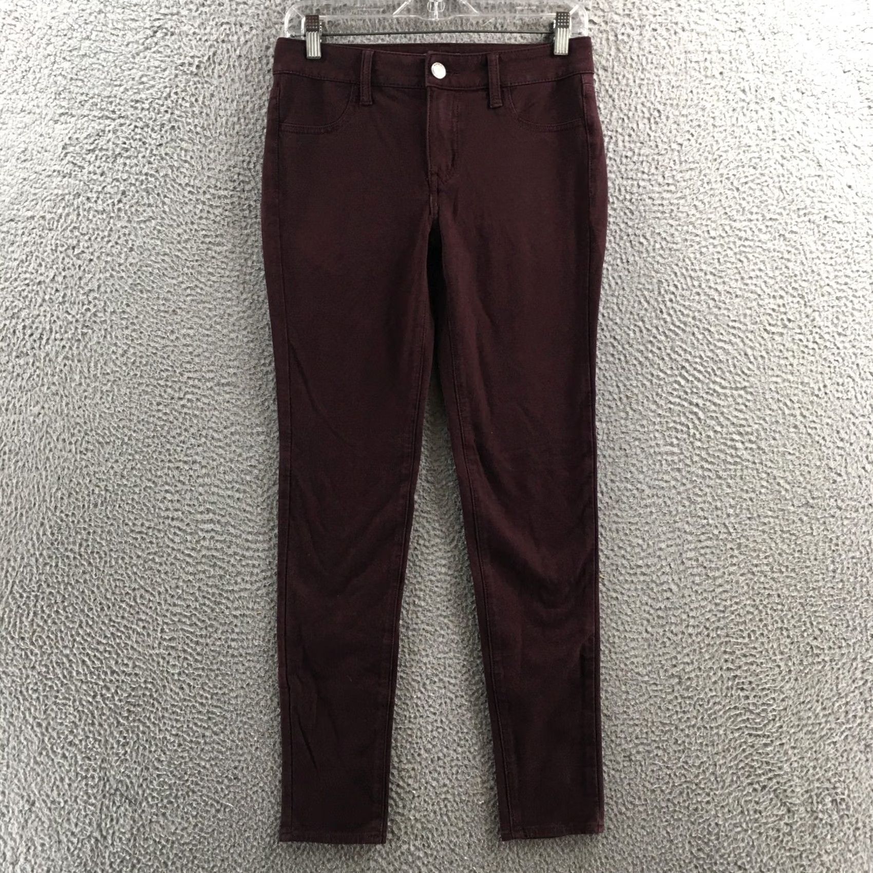 American Eagle Outfitters American Eagle Outfitters Jegging Pants Womens 4 Burgundy Cotton Blend Zip Fly Skinny Pants Boys Womens? Size 27" / US 4 / IT 40 - 2 Thumbnail