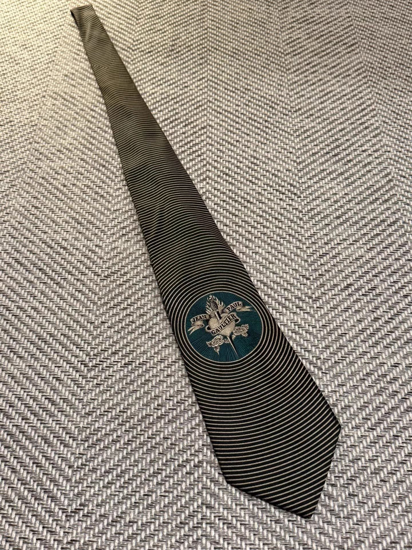 Jean Paul Gaultier Jean Paul Gaultier "Heart Sword" Lake Blue Tie K24 Size ONE SIZE - 2 Thumbnail
