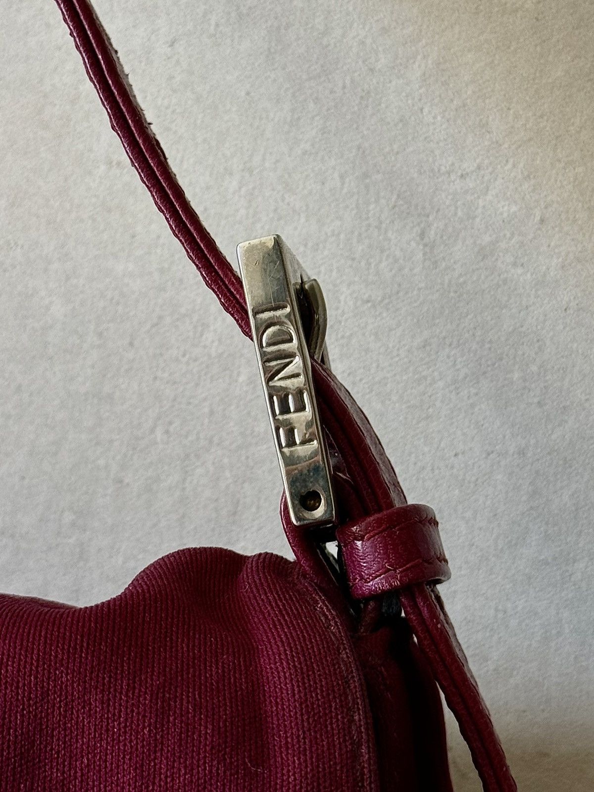 Fendi - 2000’s - Classic Baguette - Raspberry Neoprene Bag