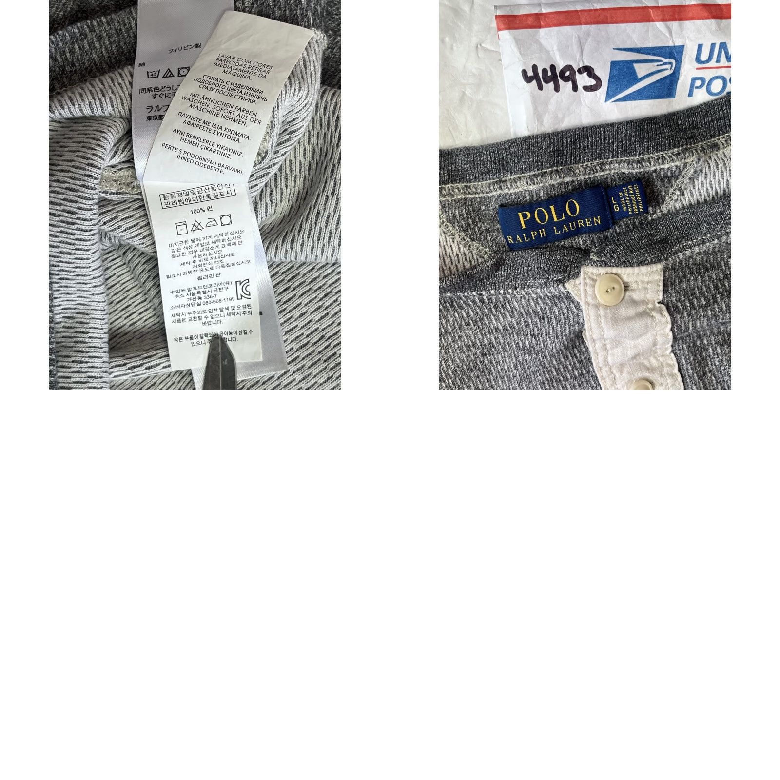 Polo Ralph Lauren Polo Ralph Lauren Henley Shirt Gray Thermal Long Sleeve Button Logo USRL Military Mens M Size US M / EU 48-50 / 2 - 9 Thumbnail