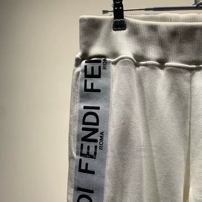 Fendi Fendi Side Logo Striped White Casual Sport Pants Size 26" / US 2 / IT 38 - 7 Thumbnail