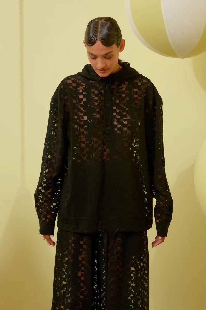 Henrik Vibskov !DS! SS24 Henrik Vibskov Booking Black Hoodie Shirt Size M / US 6-8 / IT 42-44 - 1 Thumbnail