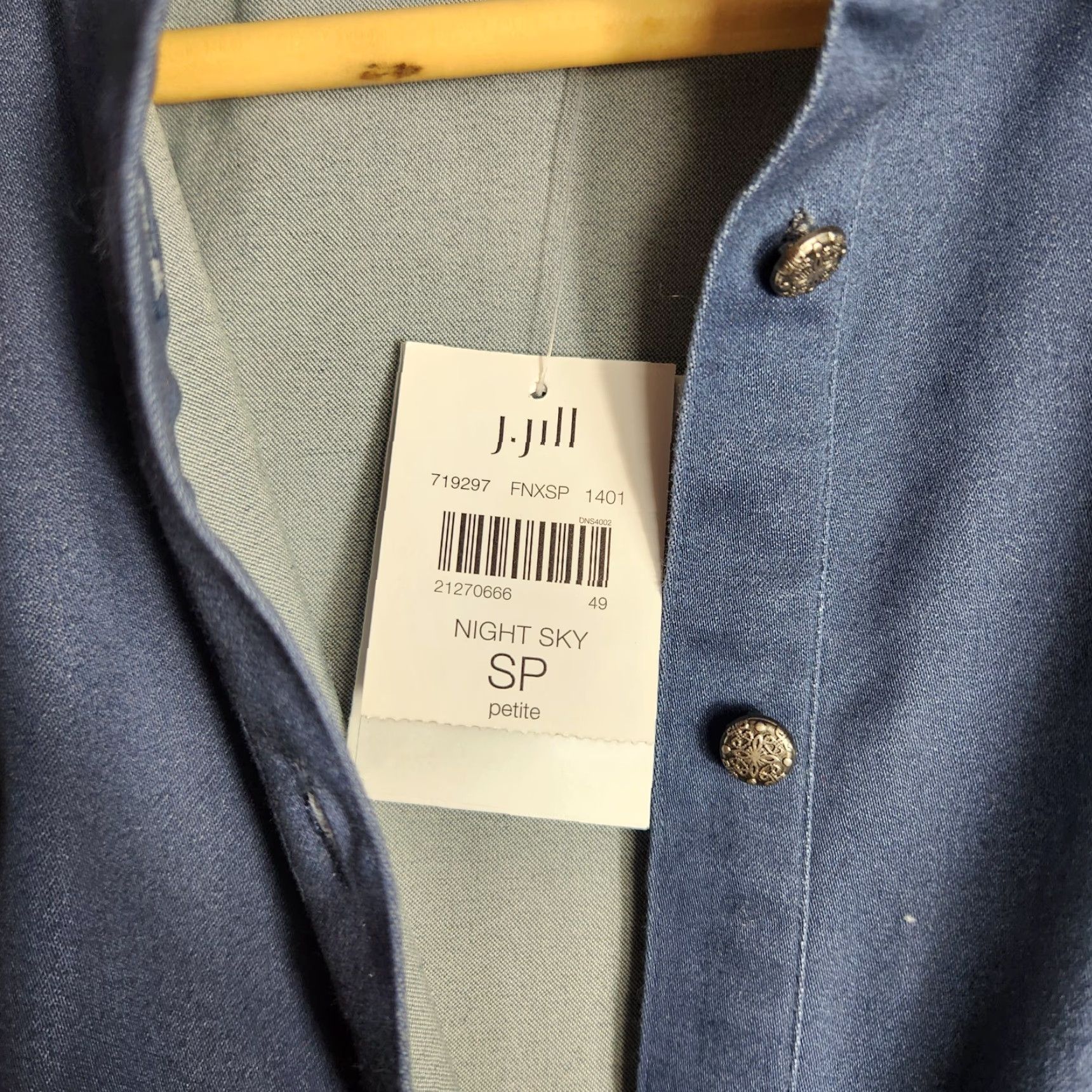 J. Jill J. Jill Womens Petite |SP| Night Sky 3/4 Sleeve Popover Chore Shift Dress (NWT) Shirt? Dress? Size S / US 4 / IT 40 - 6 Thumbnail
