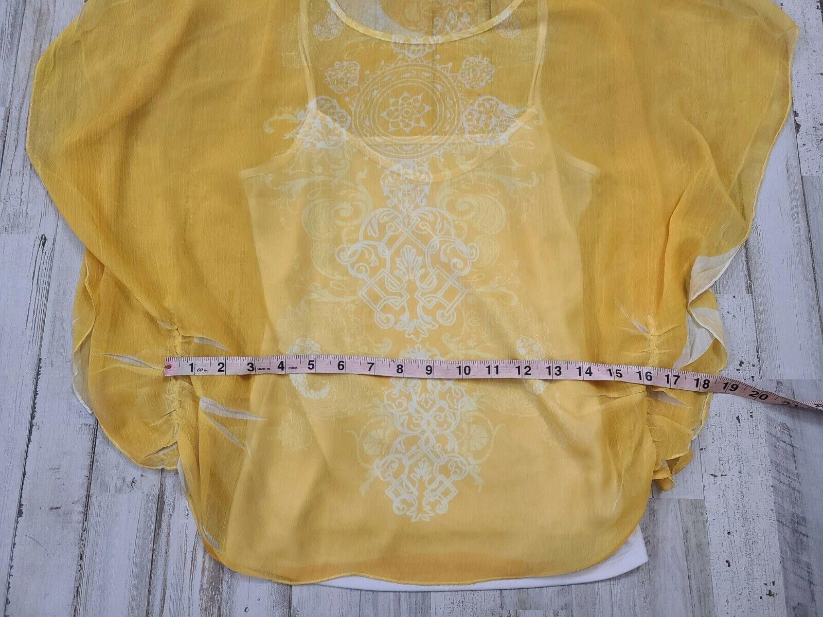 Jun Takahashi Takara Top Small Yellow Blouse Boho Sheer Over Tank small Size S / US 4 / IT 40 - 6 Thumbnail