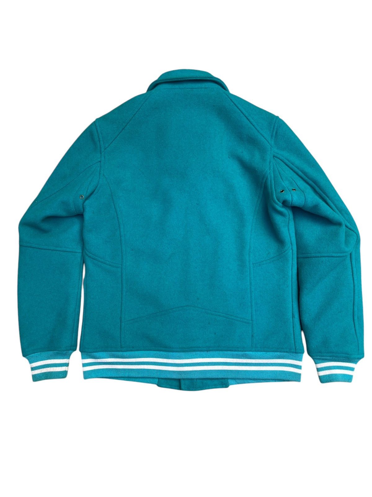 Japanese Brand × Vintage MACKDADDY Double Collar Wool Biker Jacket Aqua Blue L / LRG Size US M / EU 48-50 / 2 - 2 Thumbnail