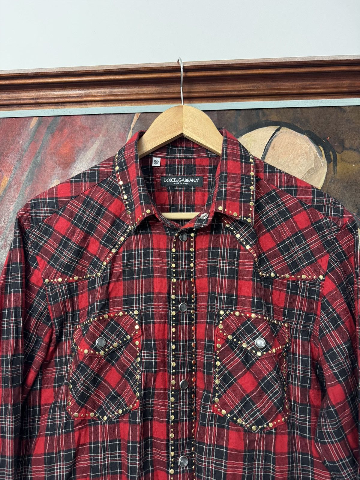 Dolce & Gabbana Dolce & Gabbana Archive ButtonUp Vintage Shirt studded plaid Size US M / EU 48-50 / 2 - 2 Thumbnail