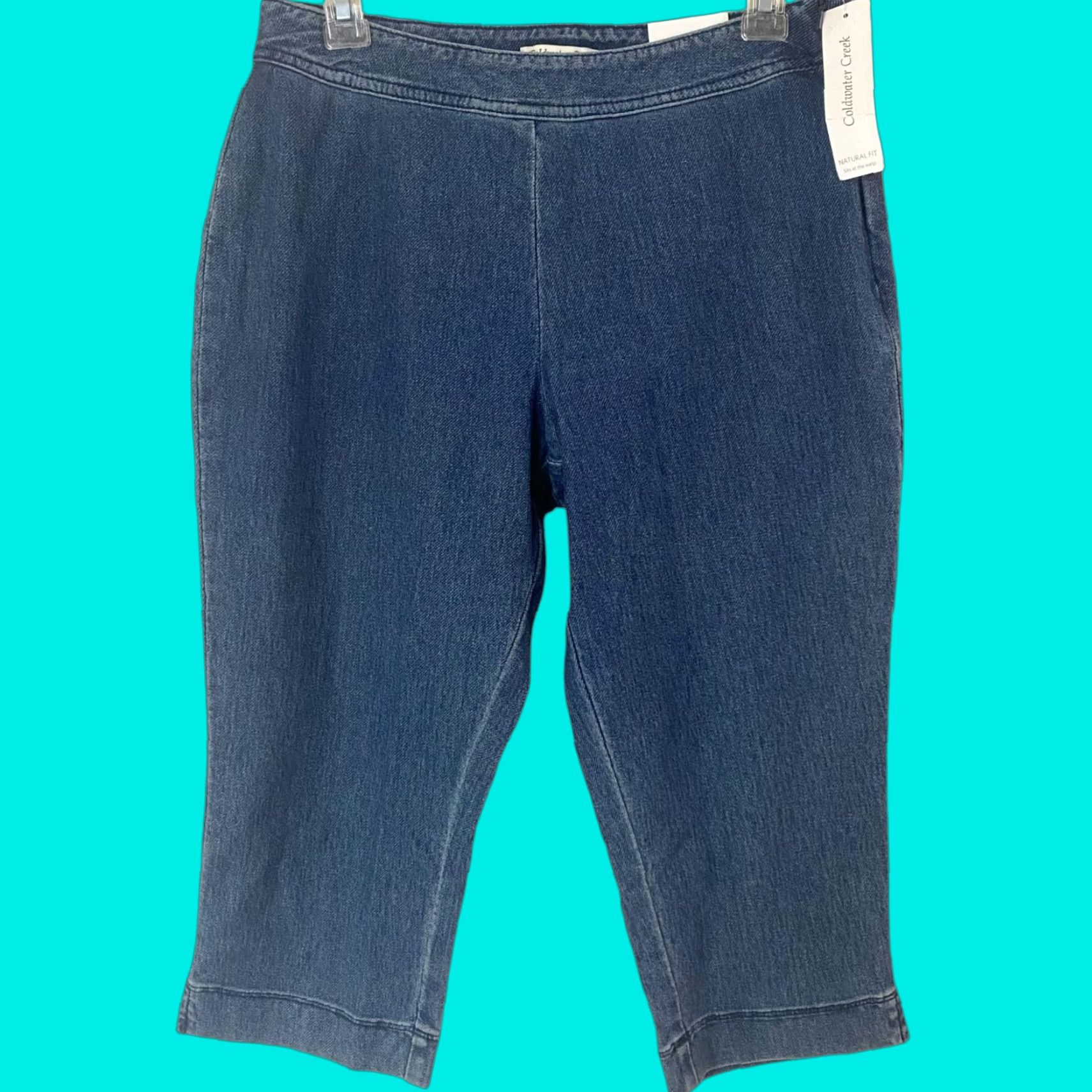 Coldwater Creek Coldwater Creek Jeans Cropped Side-Zip Blue Denim Women's Petite P10 Stretch New Size 32" / US 10 / IT 46 - 1 Thumbnail