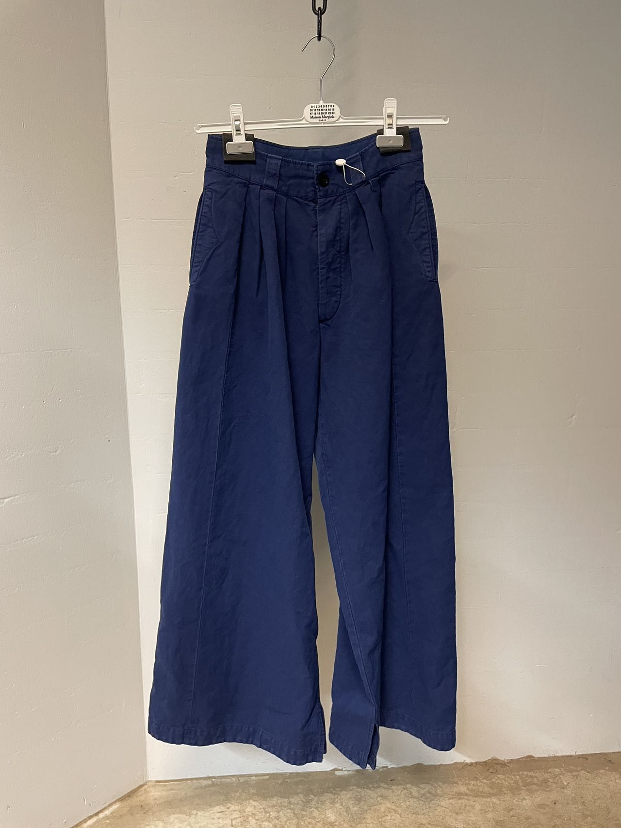 image of Maison Margiela Wide-Leg Trousers in Navy, Men's (Size 26)