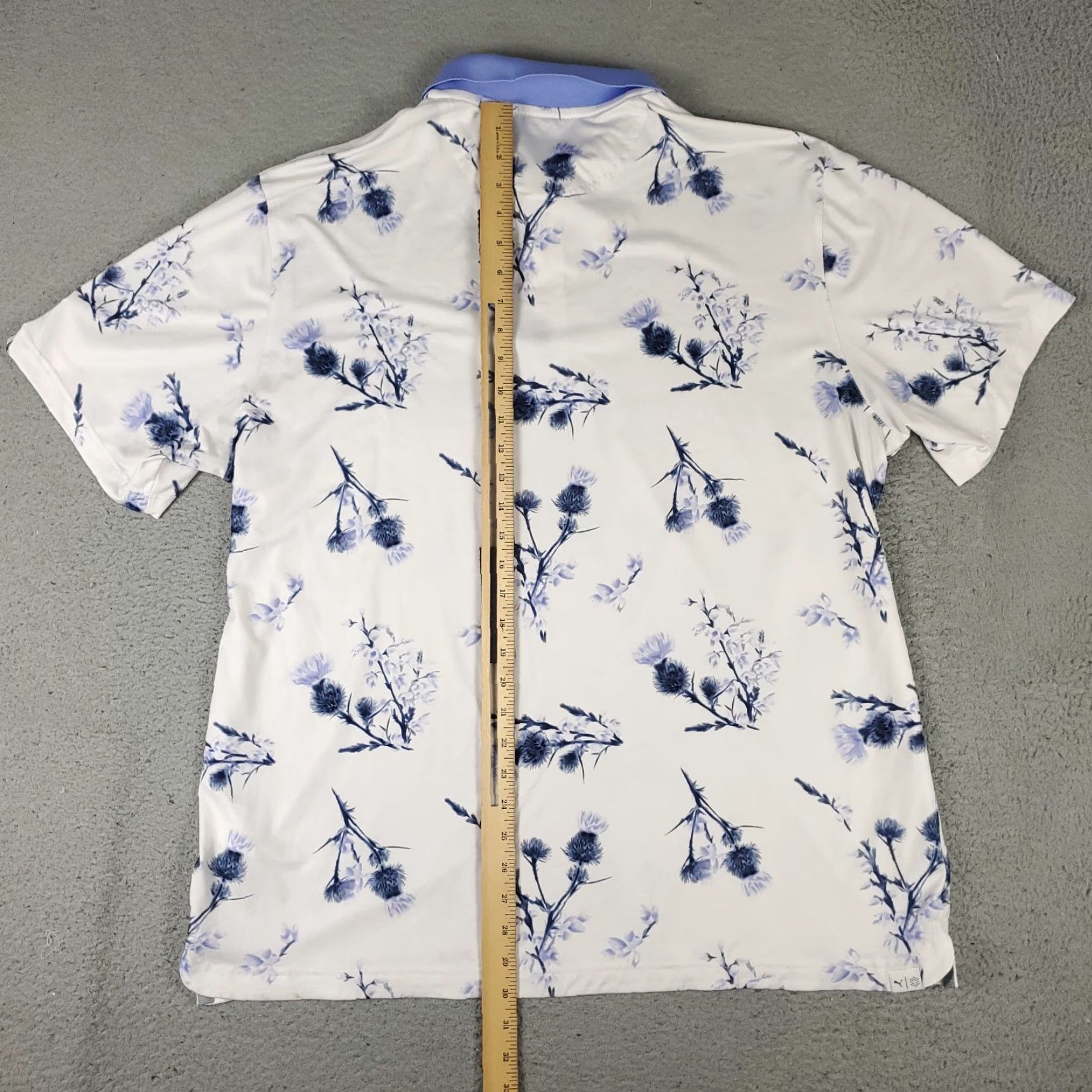 Puma Puma Polo Shirt Mens XL White Blue Floral Golf Casual Short Sleeve Polo Shirt Men XL White Blue Floral Size US XL / EU 56 / 4 - 5 Thumbnail