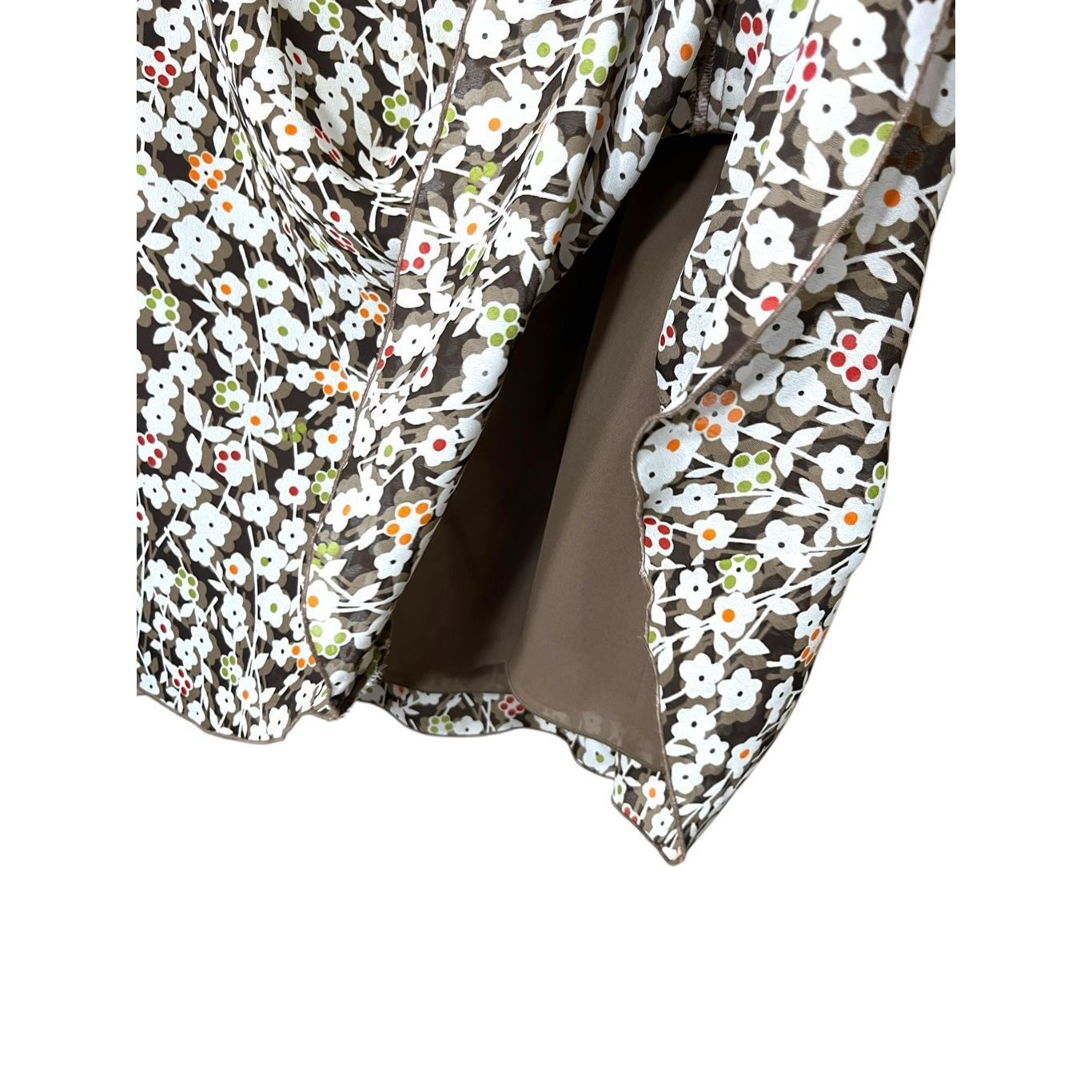 Other Christopher & Banks Y2K Brown Floral Print Midi Skirt Size 10 Size 32" / US 10 / IT 46 - 4 Thumbnail
