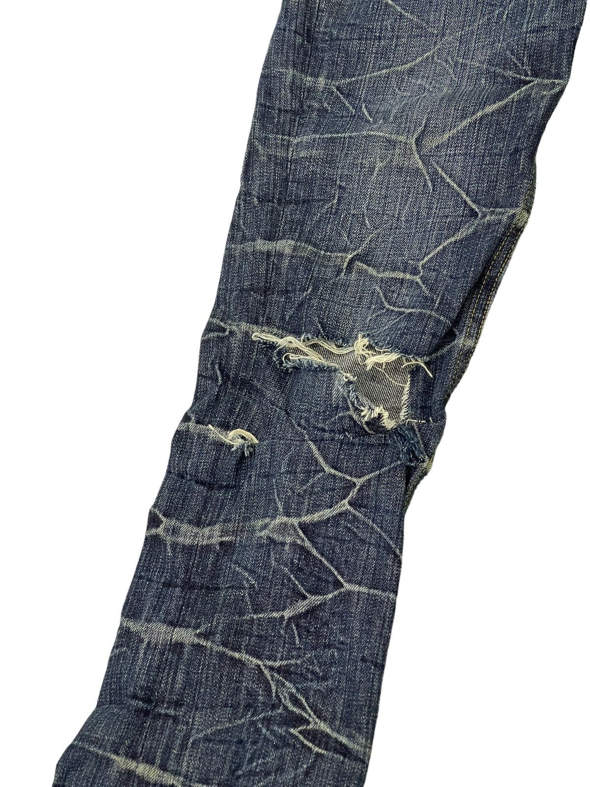 Japanese Brand Flare Jeans Brappers Honeycomb Distress Slim Low Rise 7🟦0 Size US 28 / EU 44 - 6 Thumbnail