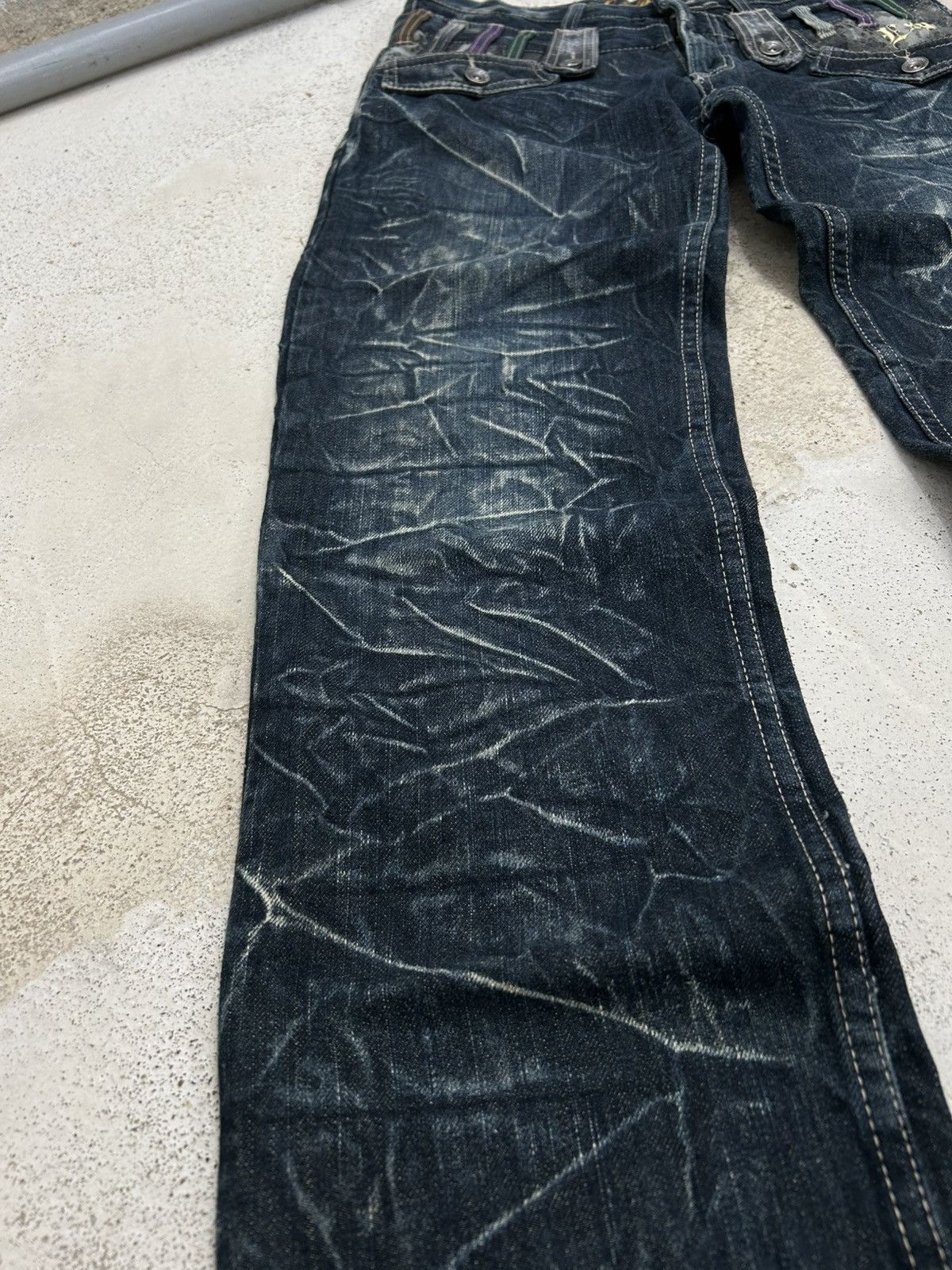 Japanese Brand Y2k Baggy Jeans Explosion Brand Clawn Marks Design Size US 30 / EU 46 - 4 Thumbnail