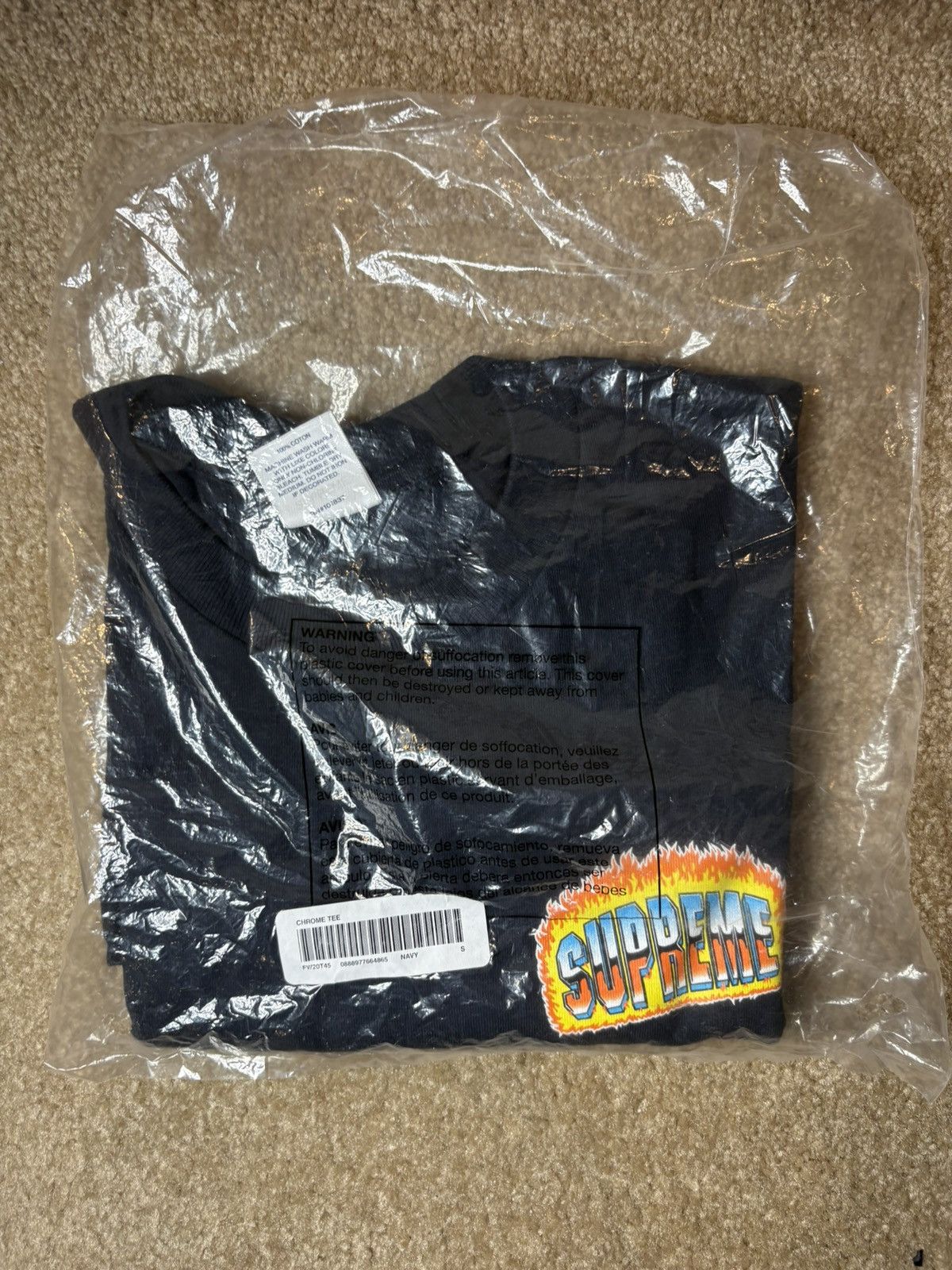 Supreme SUPREME Chrome TEE Navy SIZE S FW20 BRAND NEW 100% Authentic Size US S / EU 44-46 / 1 - 3 Thumbnail