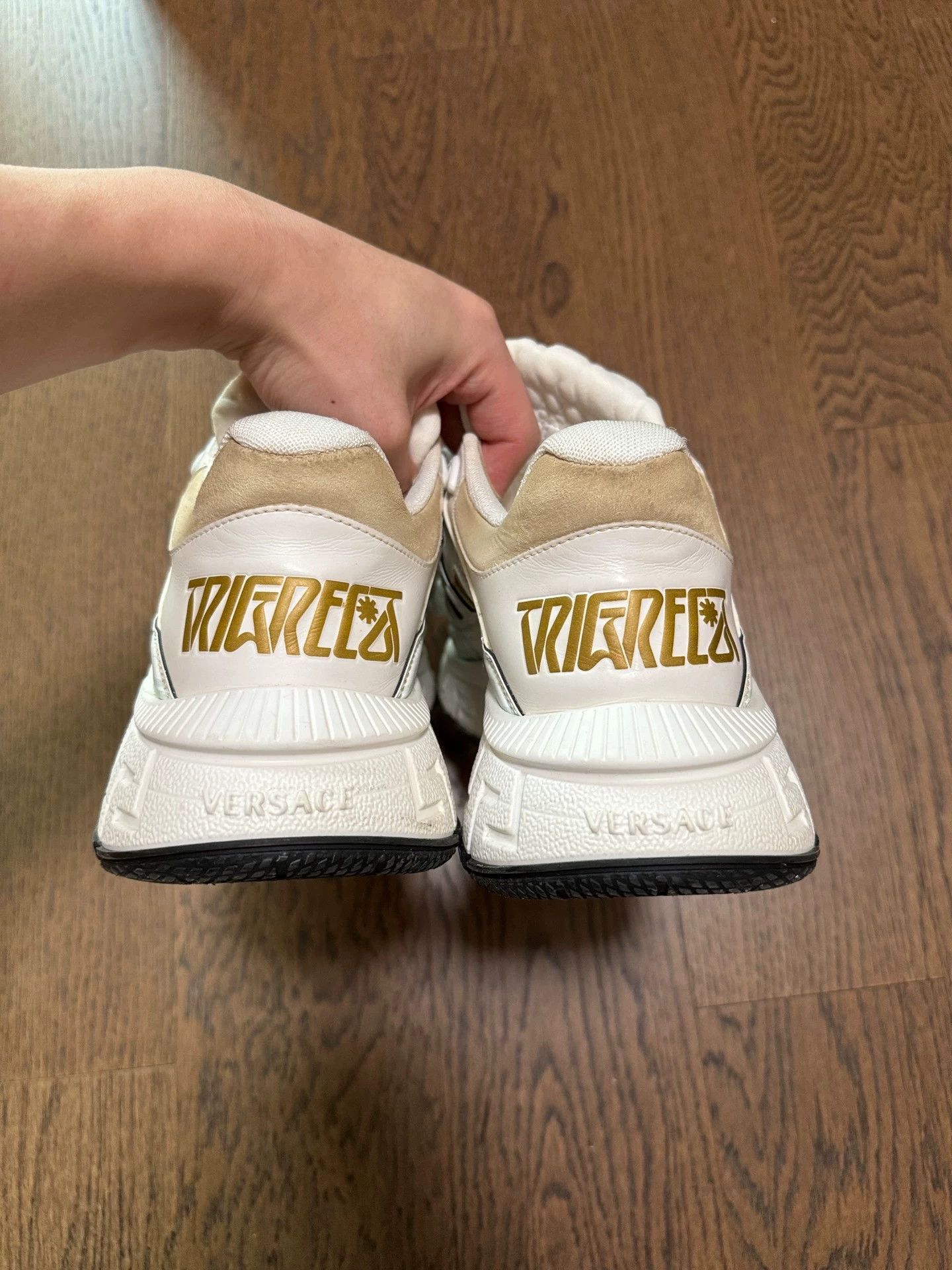 Versace VERSACE Trigreca Men's Gray & White 95 New Sneakers Size US 8 / EU 41 - 5 Thumbnail