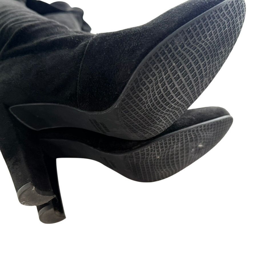 Stuart Weitzman Stuart Weitzman Black Over Knee Stretch Suede Heel Boot 7.5 Size US 7.5 / IT 37.5 - 7 Thumbnail
