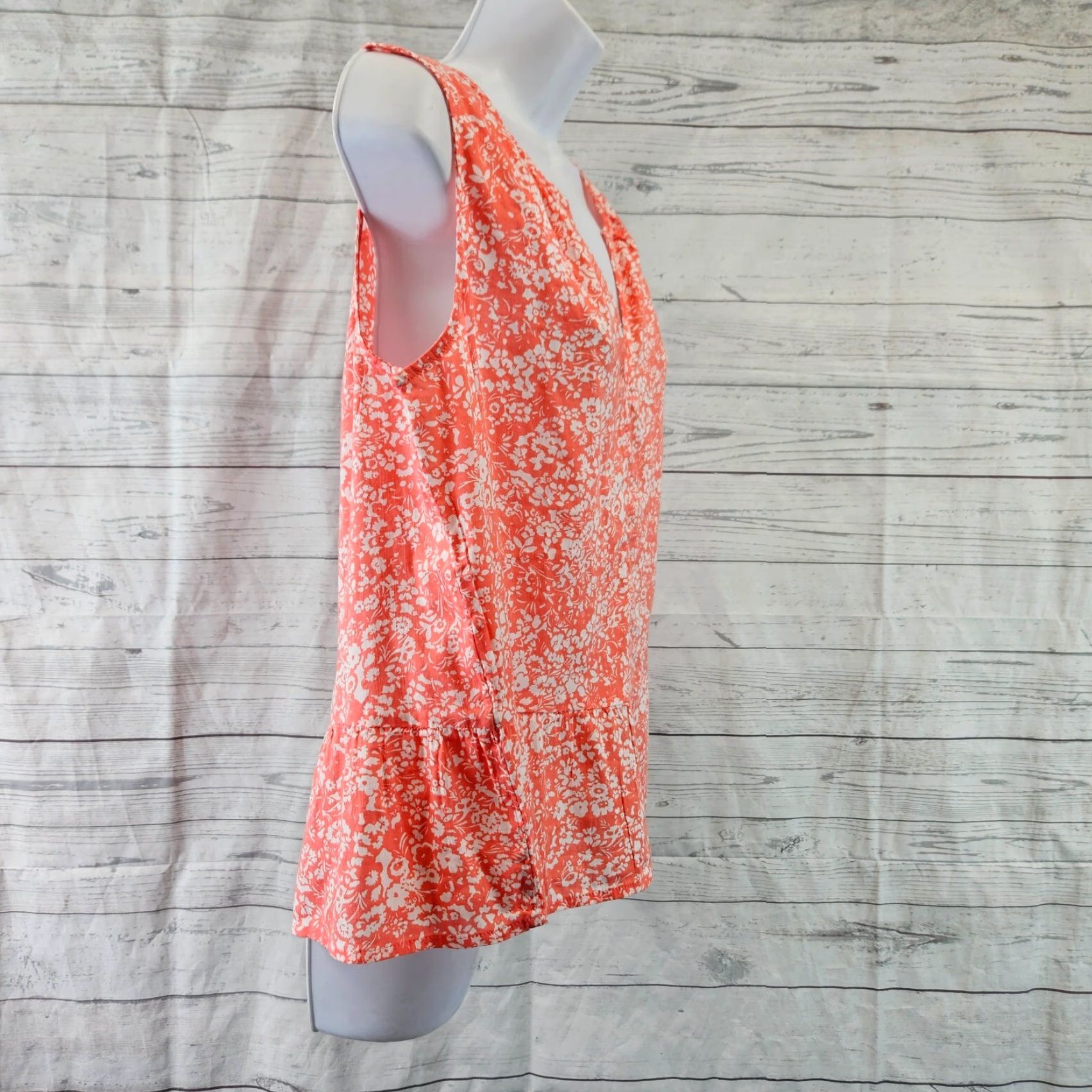 Gap Gap Womens Top Blouse Sleeveless Pink White Floral Cotton Blend M Size M / US 6-8 / IT 42-44 - 3 Thumbnail