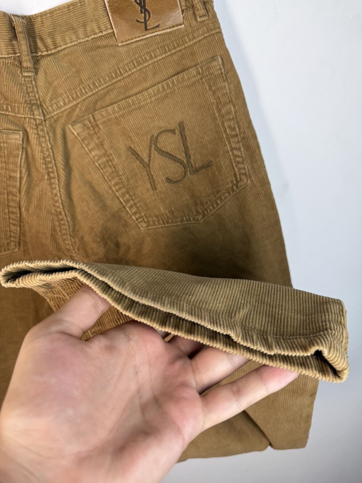 Yves Saint Laurent 30x30 Corduroy YSL Pants Velvet Vintage Jeans Denim Logo Y2k Size US 30 / EU 46 - 15 Thumbnail