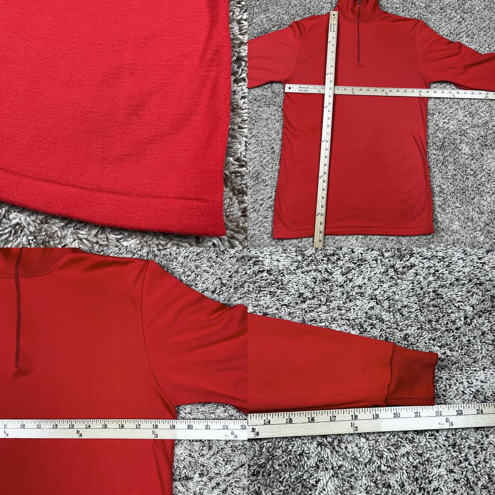 Vintage VINTAGE L.L. Bean Quarter Zip Men Medium Red Pullover Stretch Fit Athletic Wear Made USA Shirt Mens Red, Solid, Long Sleeve, Polyester, Logo Size US M / EU 48-50 / 2 - 8 Thumbnail