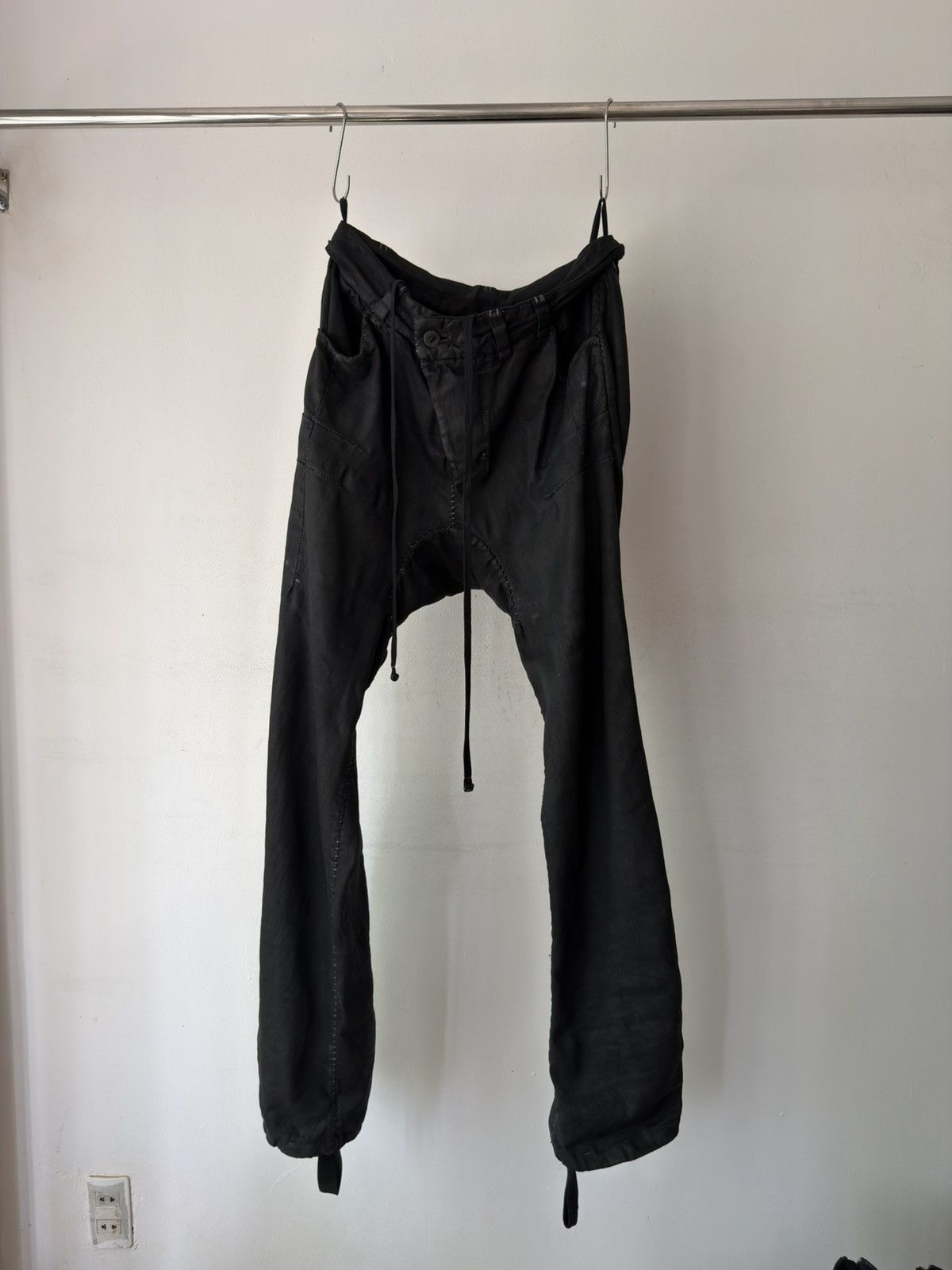 Boris Bidjan Saberi Boris Bidjan Saberi PH13 HS Handstitched Black Pants Size US 33 - 2 Thumbnail