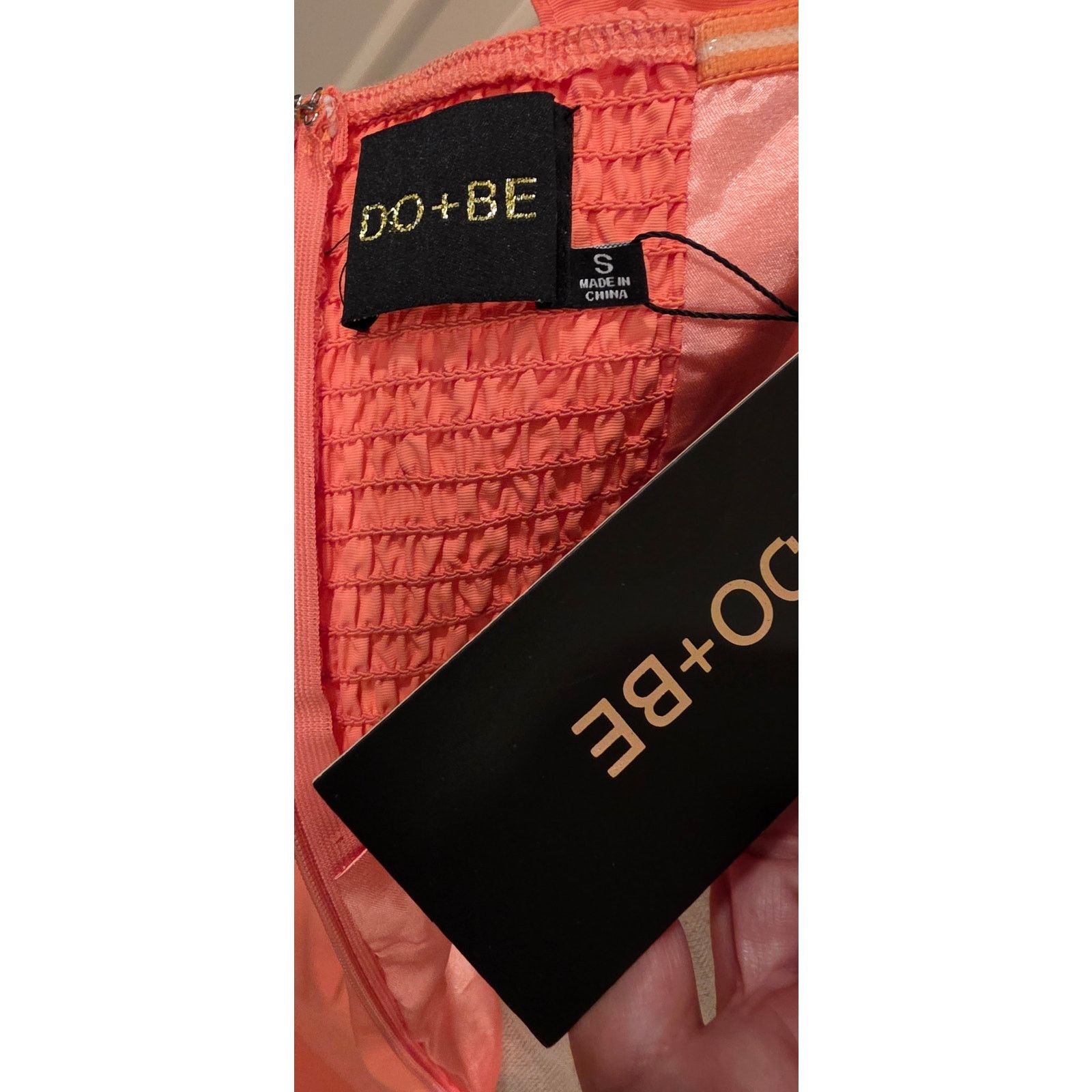 Other DoBe Collection Strapless RuffleUp Coral Mini Dress Size S Size S / US 4 / IT 40 - 6 Thumbnail