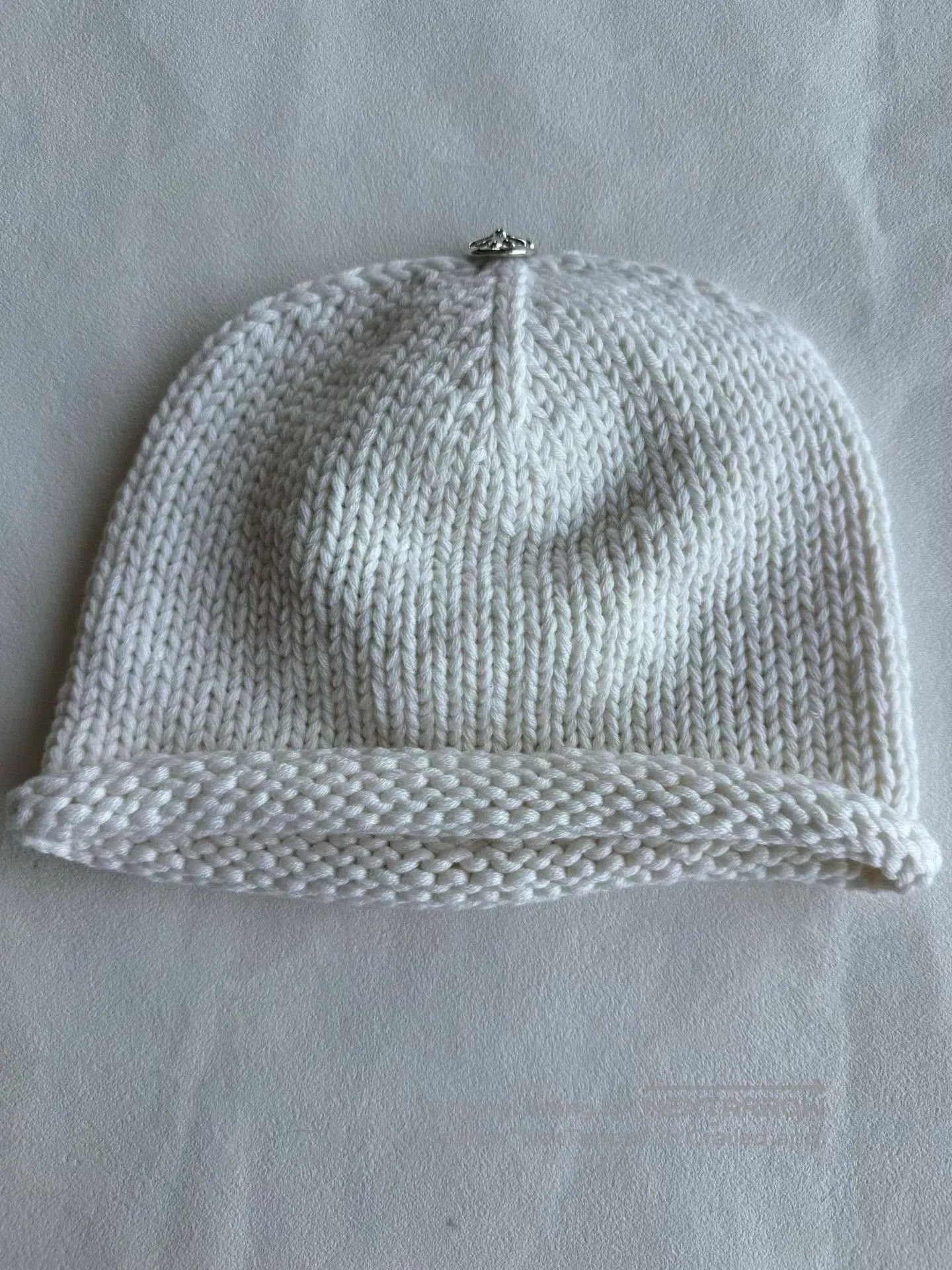 Chrome Hearts Chromehearts New White Pearl Cross Cashmere Beanie. Size ONE SIZE - 2 Thumbnail