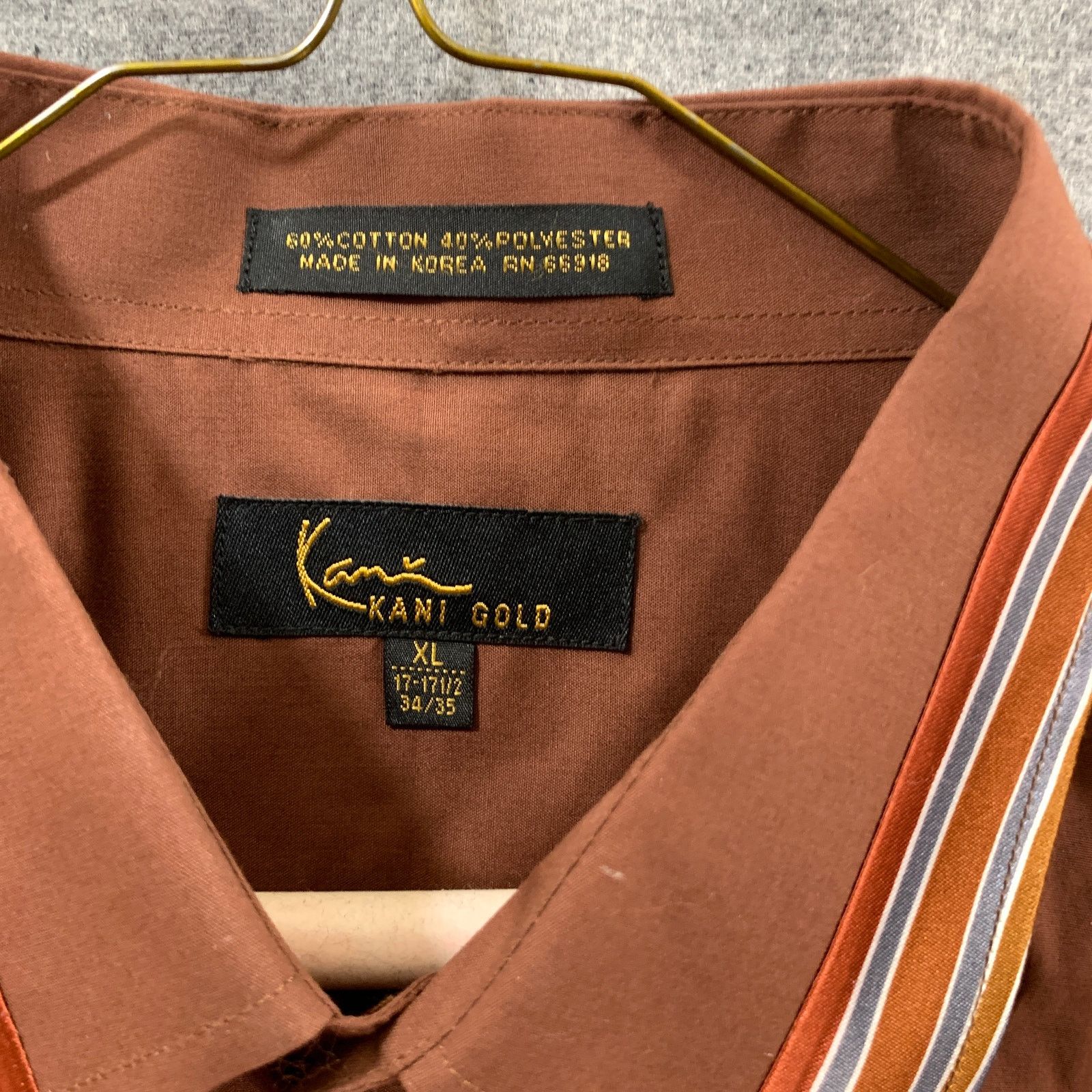 Other Kani Gold Button Up Brown Shirt Adult Extra Large Shirt Mens Size US XL / EU 56 / 4 - 3 Thumbnail