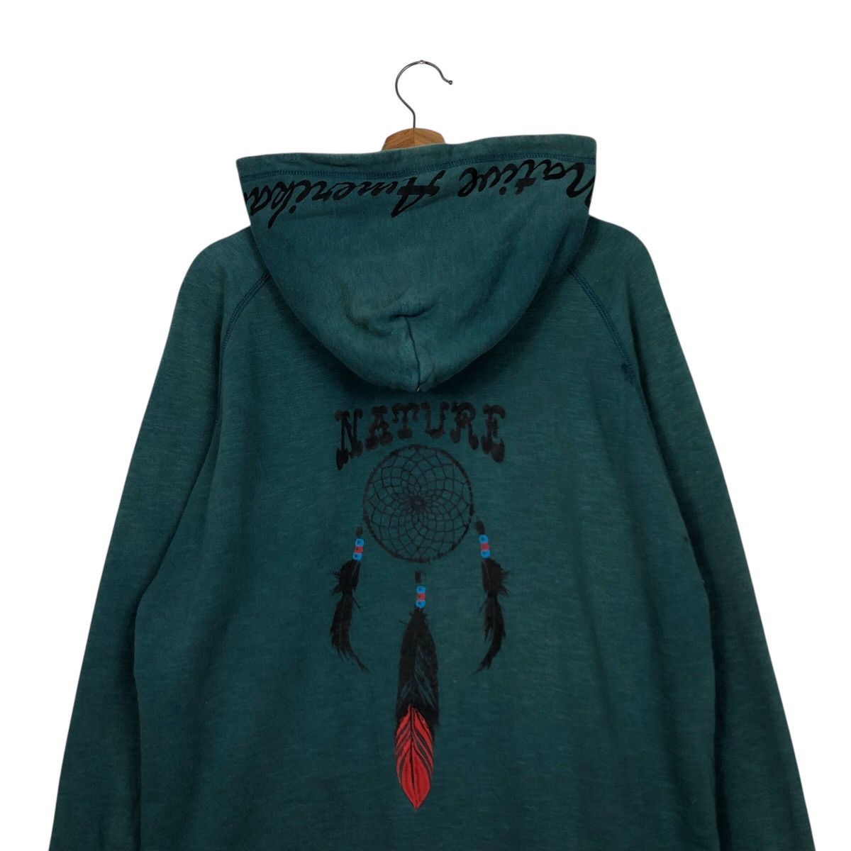 Japanese Brand Vintage LockHeaven Teal Zip Hoodie Embroidered Dreamcatcher Size US L / EU 52-54 / 3 - 10 Thumbnail