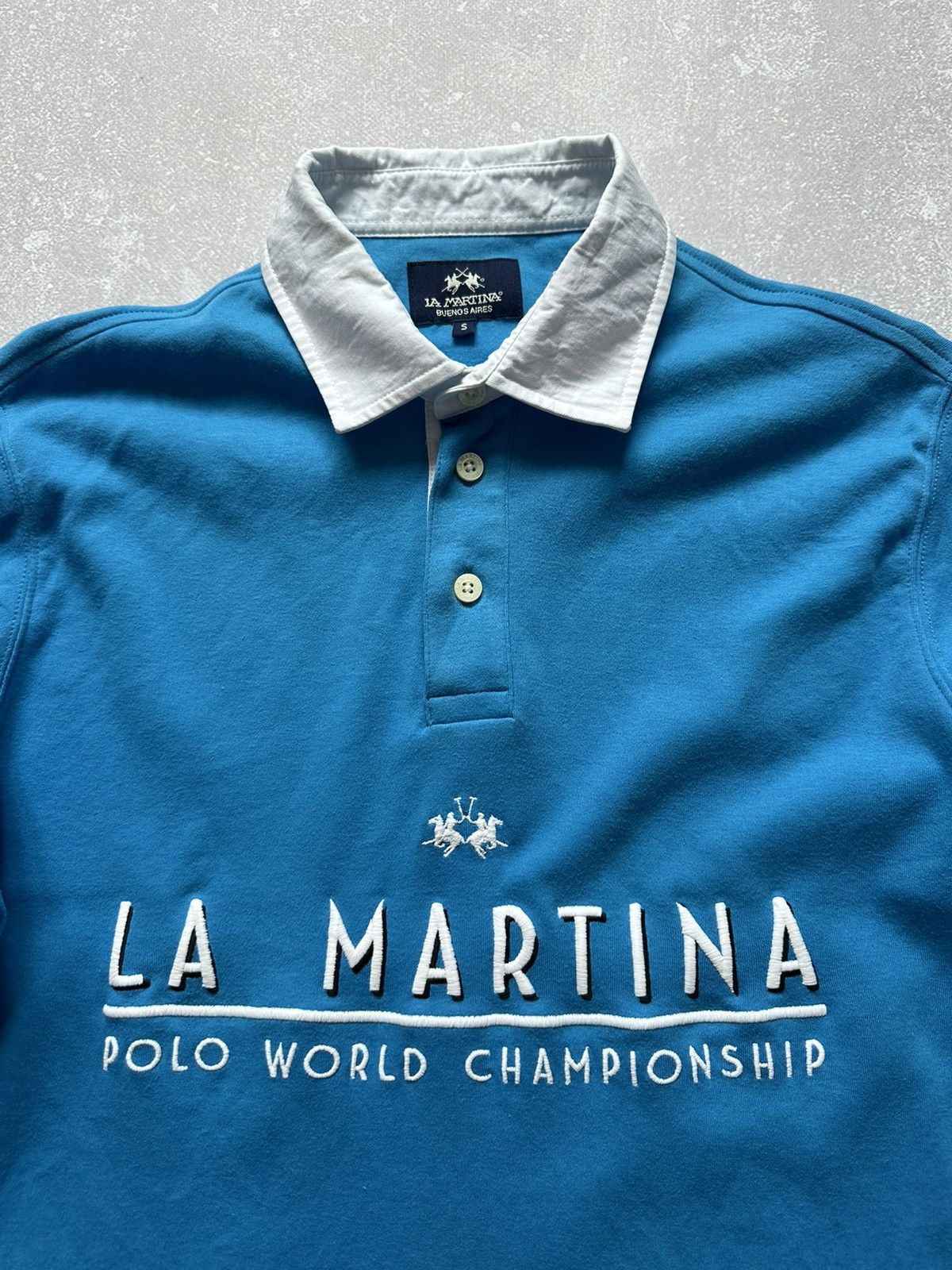 La Martina LONGSLEEVE POLO SHIRT WITH BRANDED EMBROIDERY LA MARTINA Size US S / EU 44-46 / 1 - 3 Thumbnail
