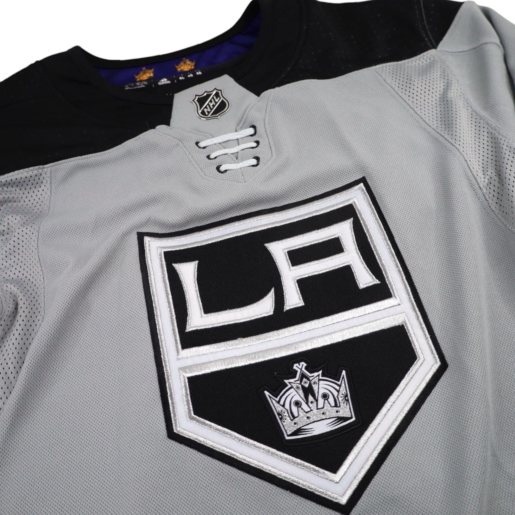 Adidas VINTAGE Adidas LA Kings Hockey Jersey Mens 46 / Medium Gray Adidas Authentic LA Kings Mens Hockey Jersey 46 / Medium Gray Mens Hockey Jersey Size US M / EU 48-50 / 2 - 5 Thumbnail