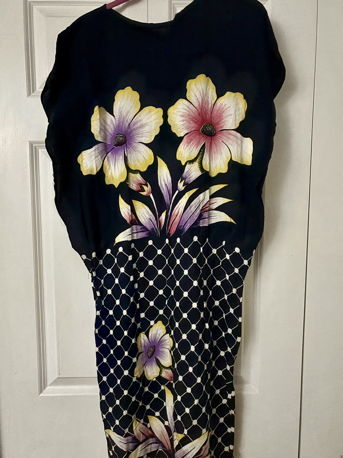 Vintage Vintage Floral Dolman Top Printed Mini Dress Small Unique Size S / US 4 / IT 40 - 1 Thumbnail