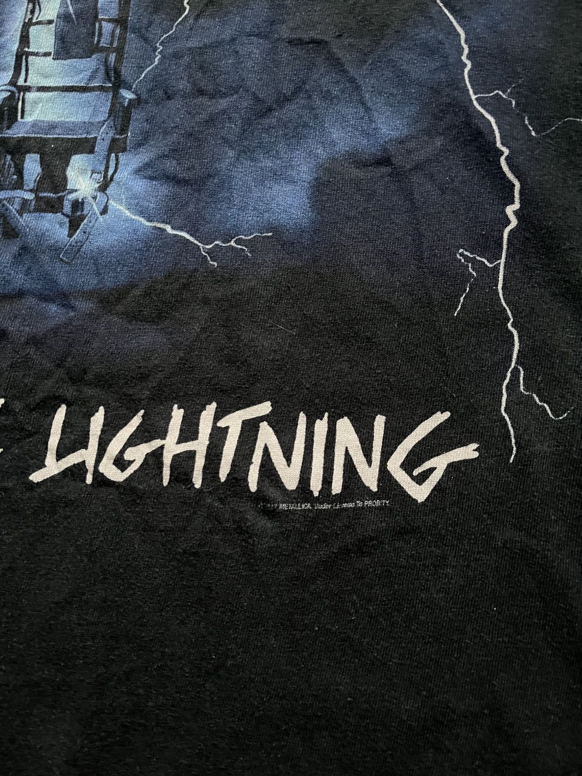 Band Tees × Metallica × Vintage Vintage 2007 Metallica Ride The Lightning Metal Band T-shirt Size US L / EU 52-54 / 3 - 5 Thumbnail