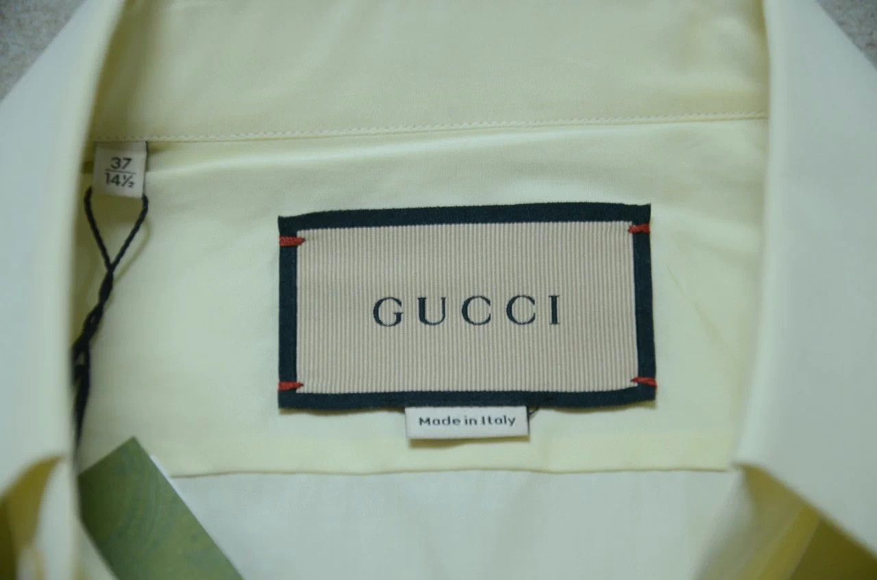 Gucci Gucci Yellow Embroidered Logo Silk Shirt Size US S / EU 44-46 / 1 - 7 Thumbnail