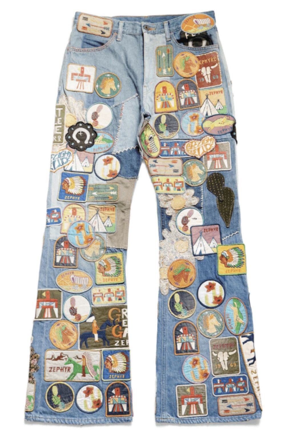 Kapital 12.5oz Denim 5P RAT Flare Patch (ZEPHYROS INSANE)