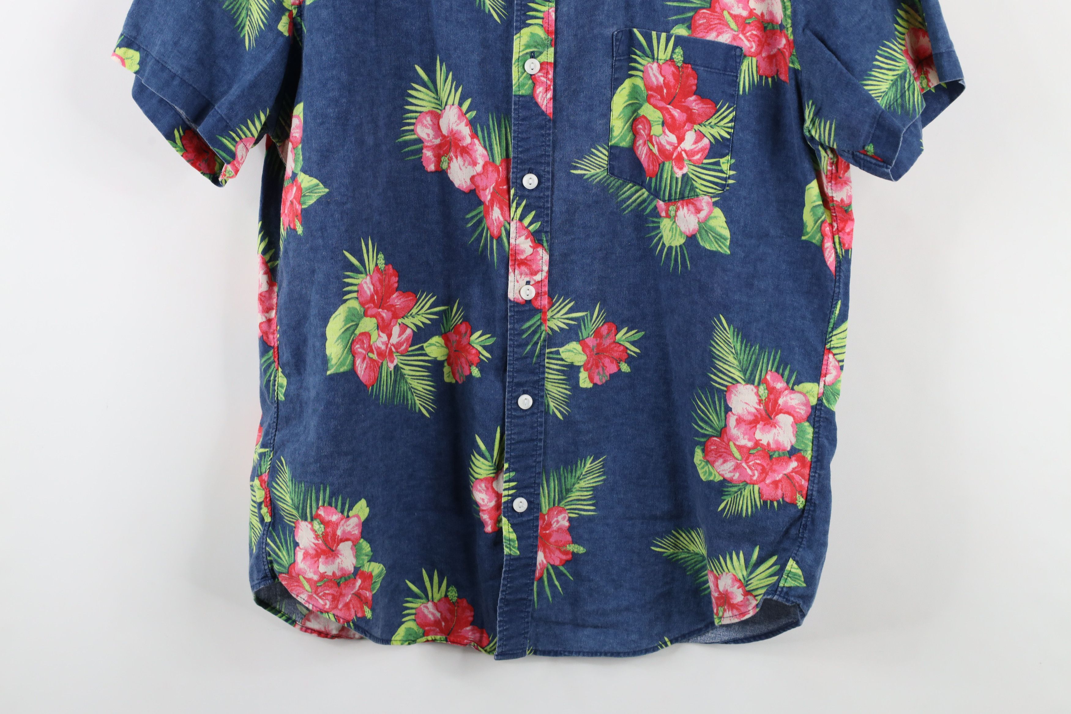 J.Crew × Vintage J Crew Faded Linen Blend Flower Hawaiian Button Down Shirt Size US L / EU 52-54 / 3 - 3 Thumbnail