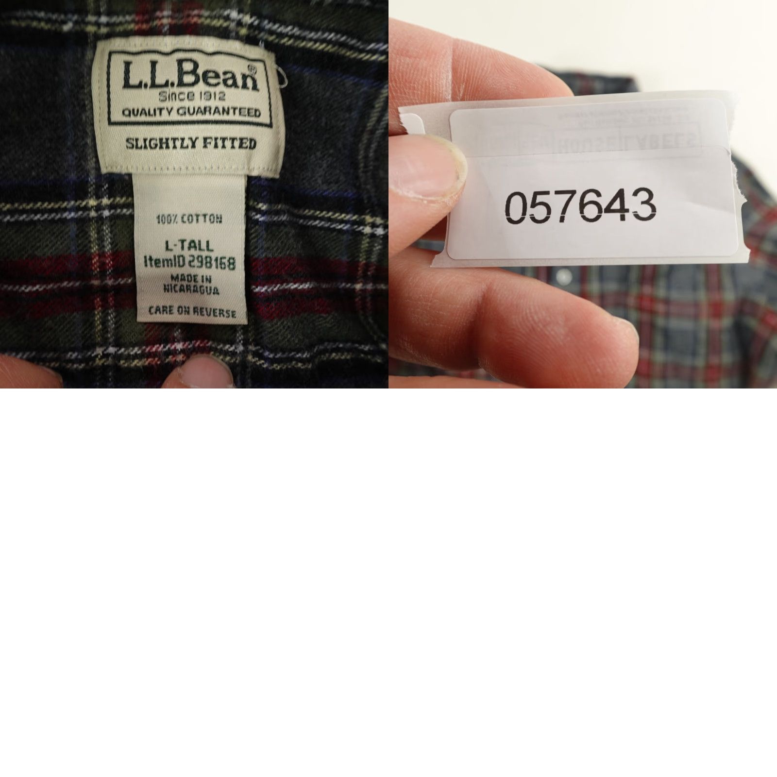 Vintage VINTAGE LL Bean Shirt Mens Big & Tall Large Tall Plaid Flannel Button-Up Cotton Gray Red 90s Mens Size US L / EU 52-54 / 3 - 8 Thumbnail
