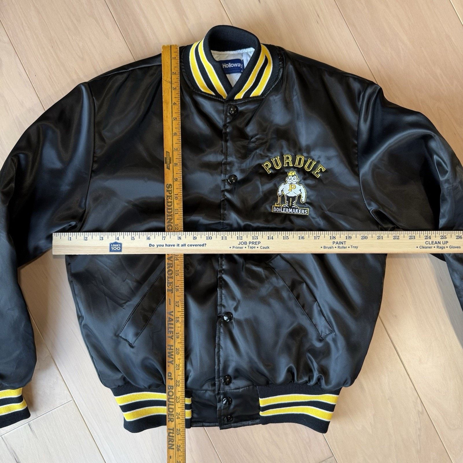 Vintage Vintage Purdue Boilermakers Bomber Jacket Medium Black Satin Size US M / EU 48-50 / 2 - 3 Thumbnail