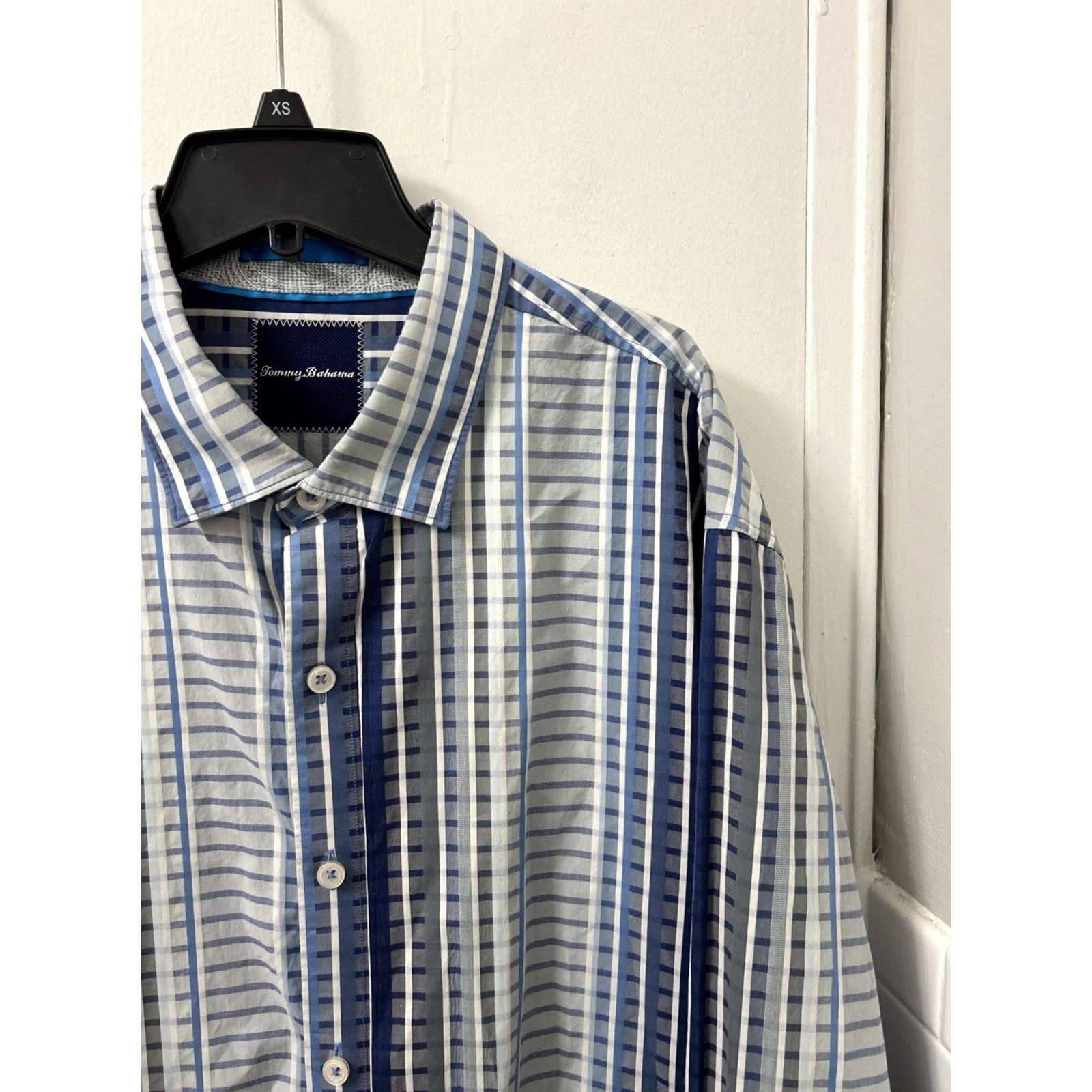 Tommy Bahama Tommy Bahama Shirt Mens 2XL Blue Striped 100% Pima Cotton Button-Down L/S Size US XXL / EU 58 / 5 - 4 Thumbnail