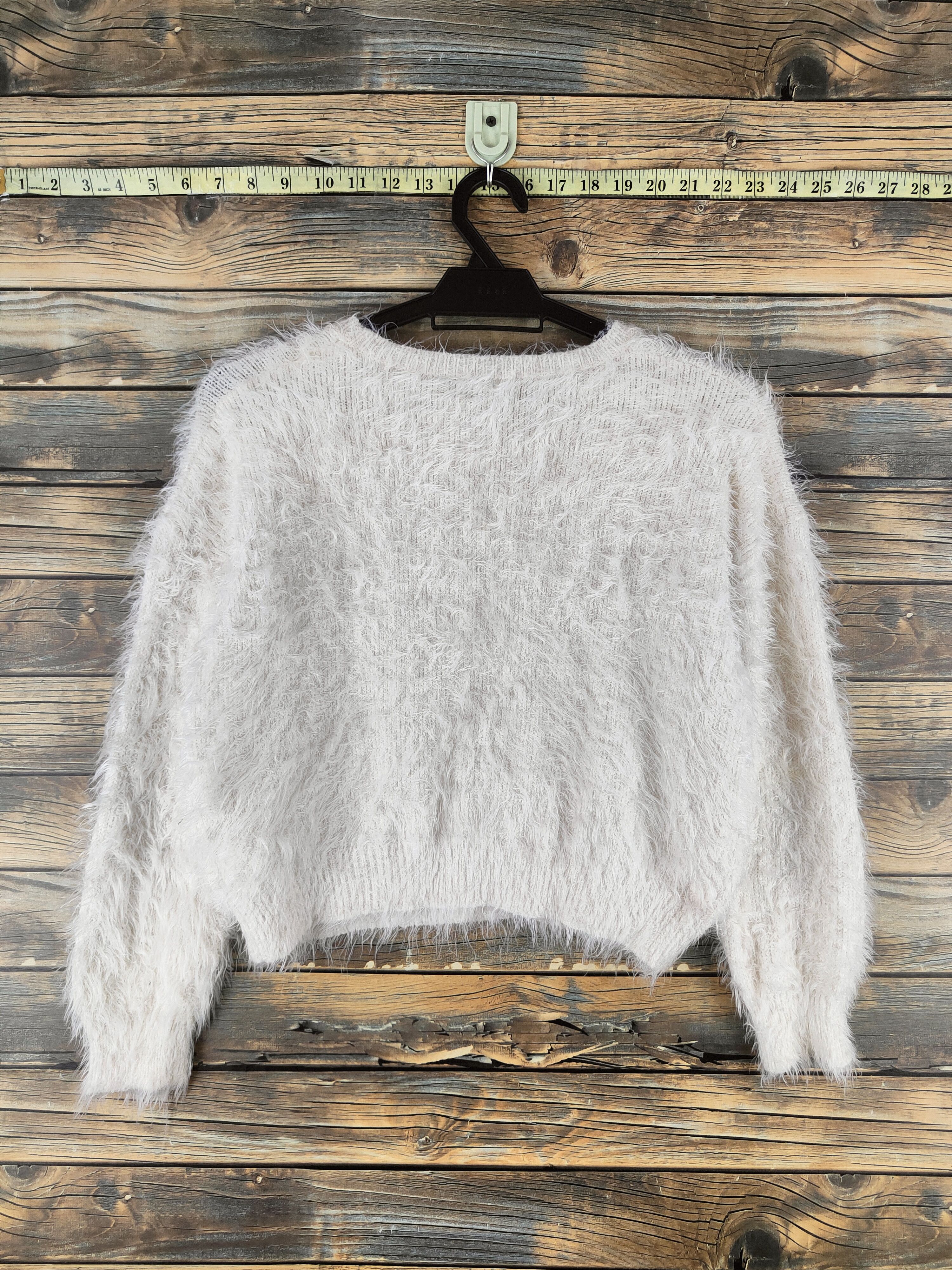 Japanese Brand DL Ingni White Fur Mohair Knitwear Crop Tops 46-440 Size S / US 4 / IT 40 - 7 Thumbnail