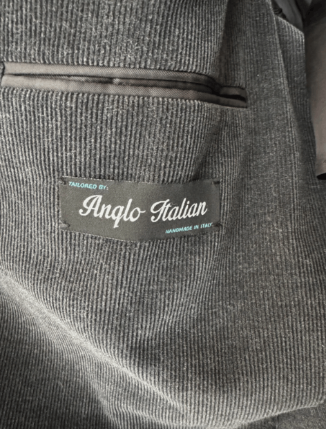 Anglo-Italian Anglo-Italian Double Breasted Corduroy Charcoal Suit IT48 Size 38R - 5 Thumbnail