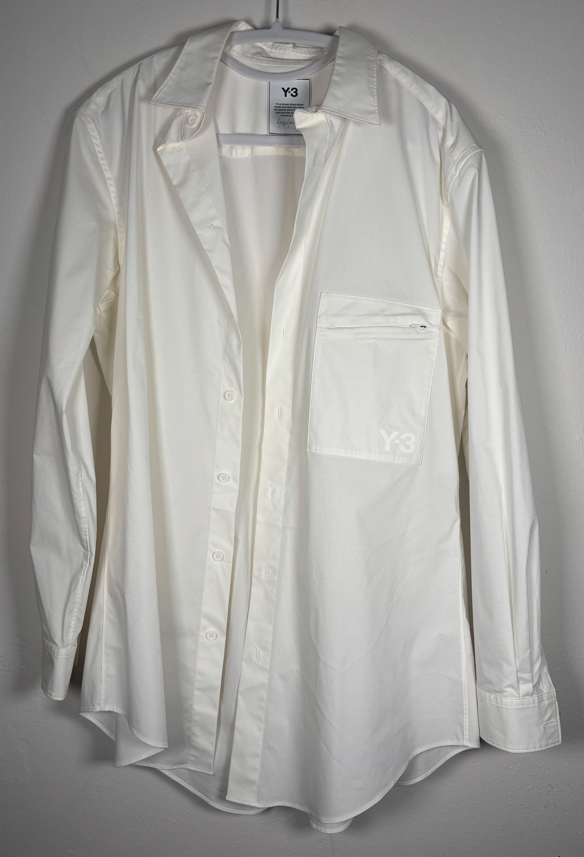 Y-3 Oversized White Y-3 Button Up Zipper Pocket Size US XS / EU 42 / 0 - 1 Thumbnail