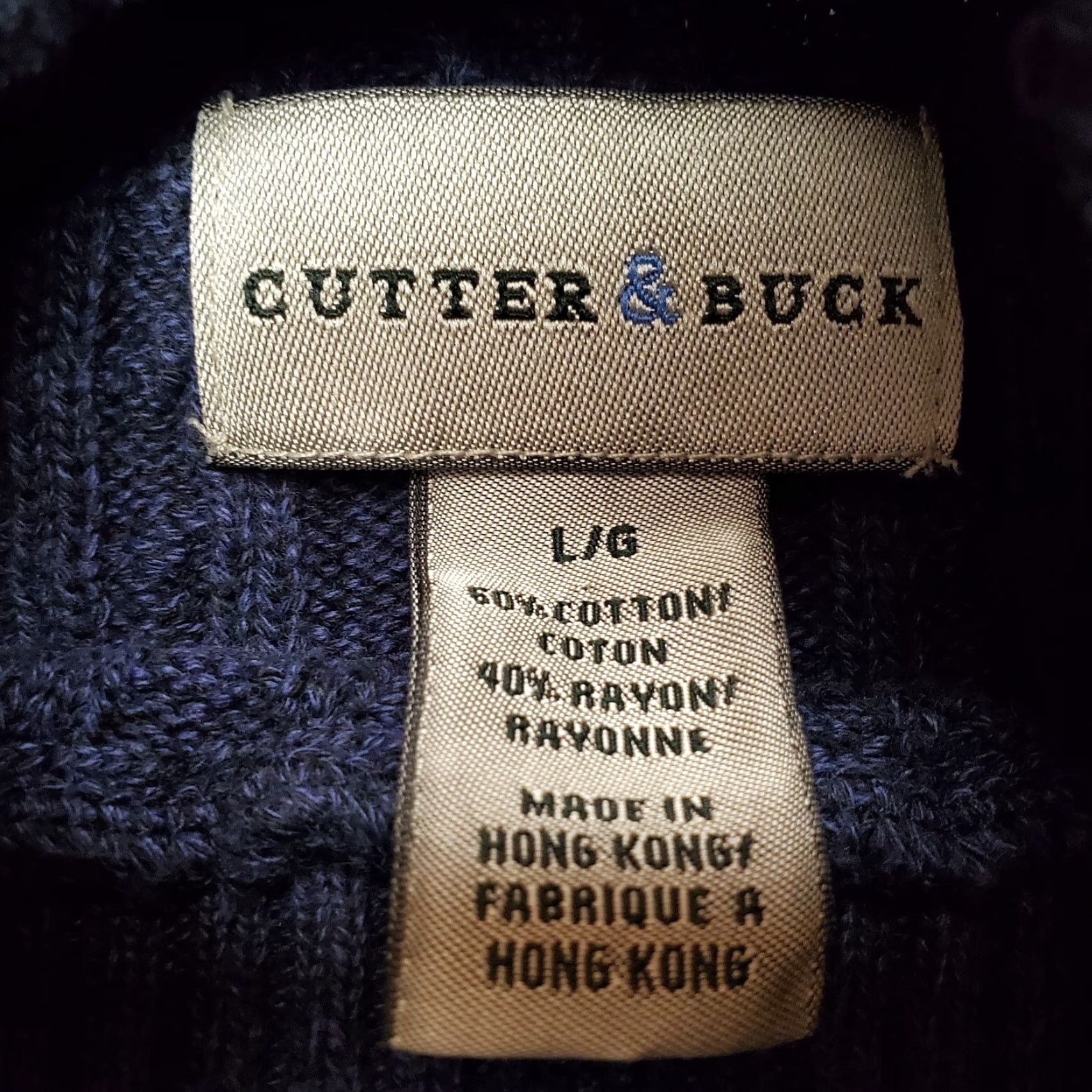 Cutter & Buck VINTAGE Cutter Buck Sweater Mens Large Blue Cable Knit Cotton Rayon Blend Casual Size US L / EU 52-54 / 3 - 4 Thumbnail