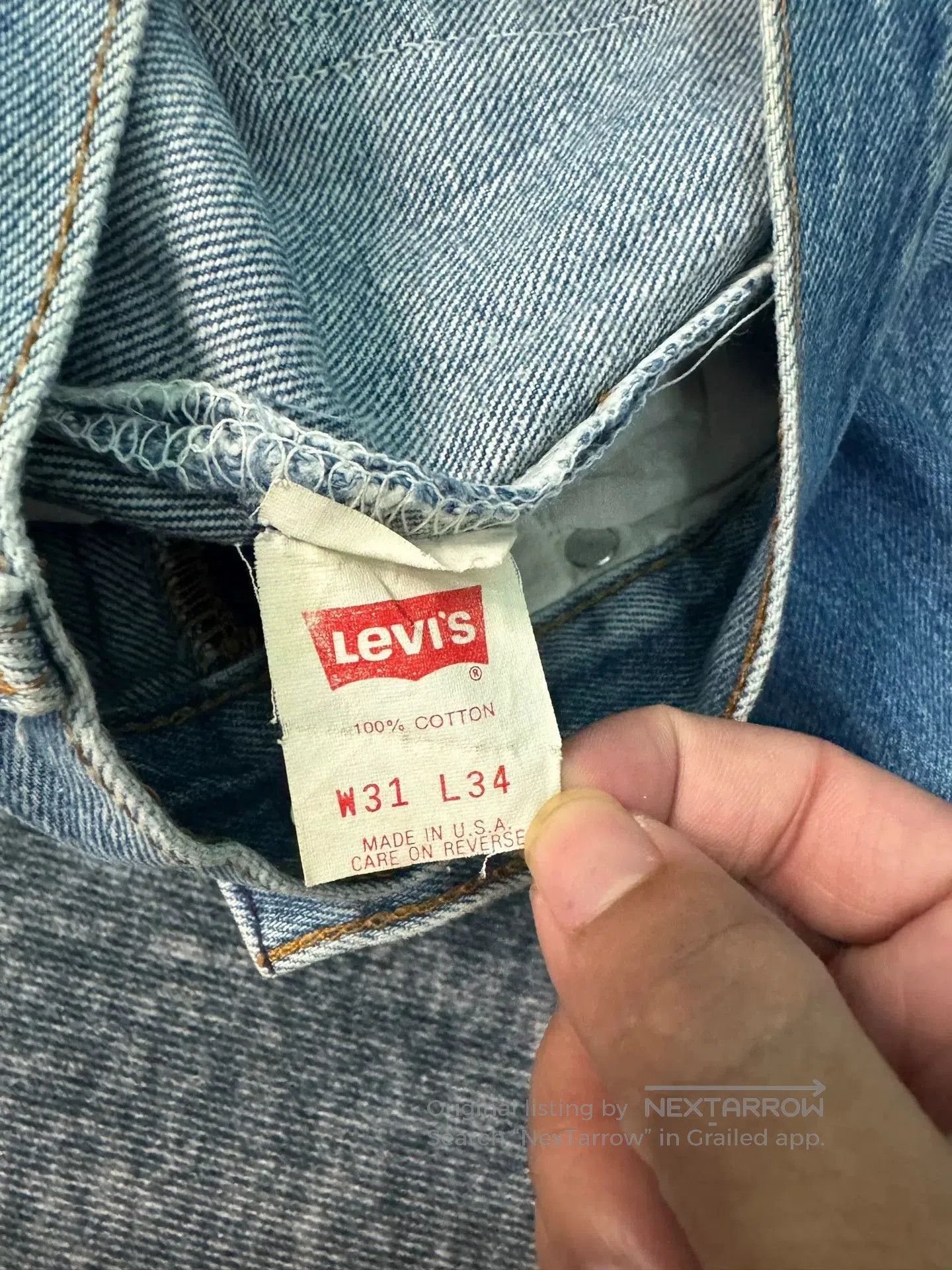 Levi's Vintage Levi's 501 90s Washed Blue Jeans. Size US 30 / EU 46 - 4 Thumbnail