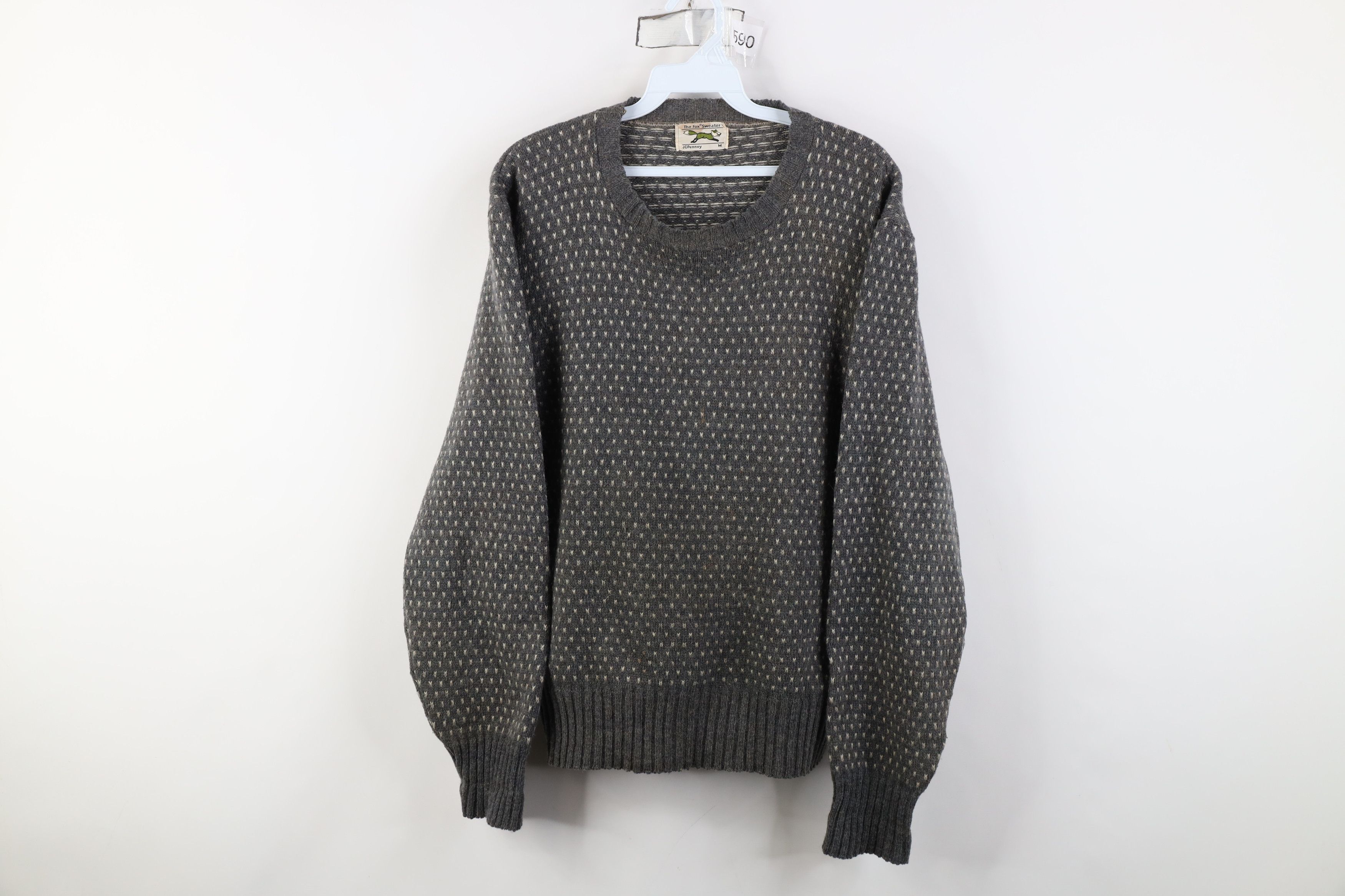 Vintage Vintage 70s Streetwear Wool Blend Knit Polka Dot Sweater Size US M / EU 48-50 / 2 - 1 Thumbnail