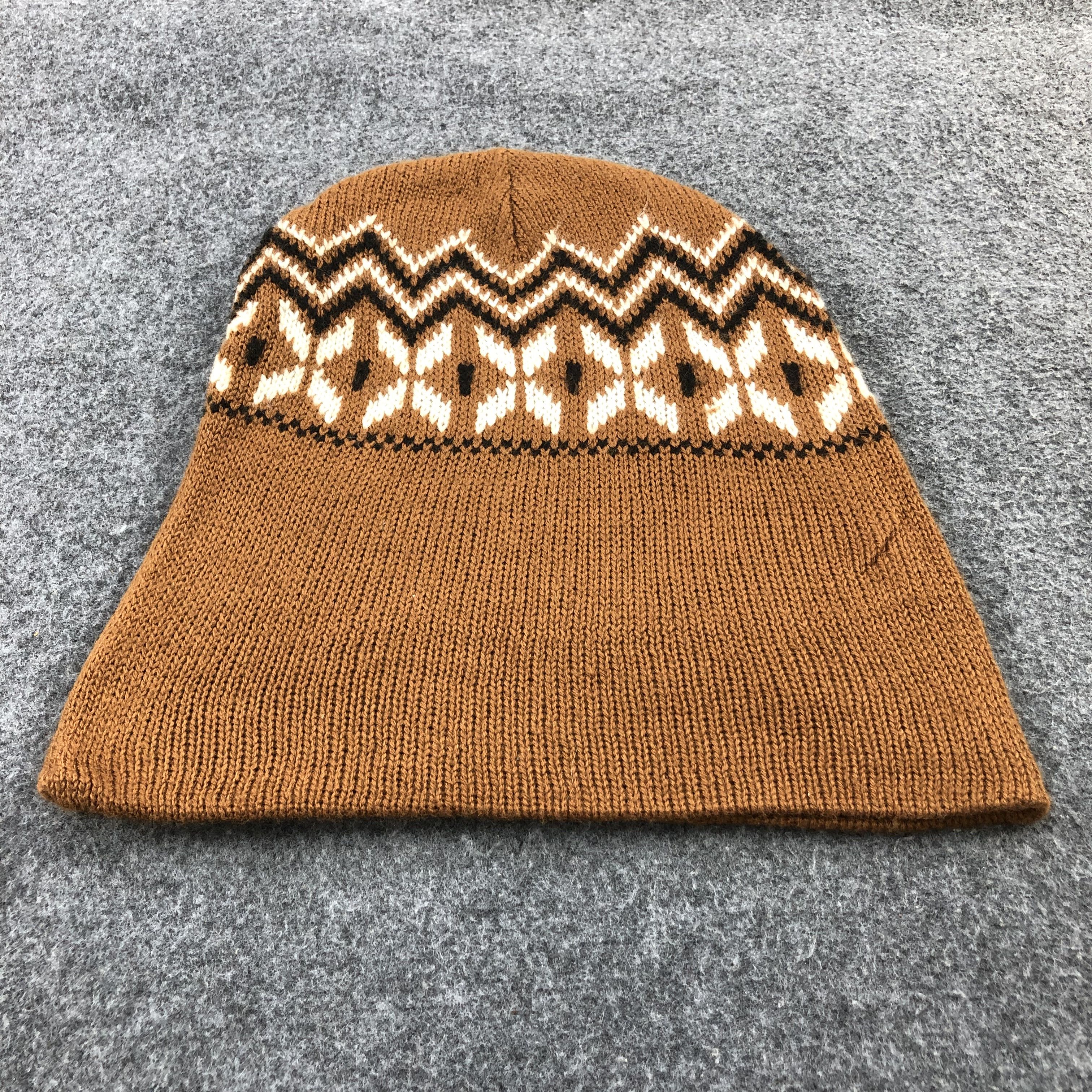 Vintage Unknown Fair Isle Brown Beanie Snowcap Snow Hat B96 Size ONE SIZE - 1 Thumbnail