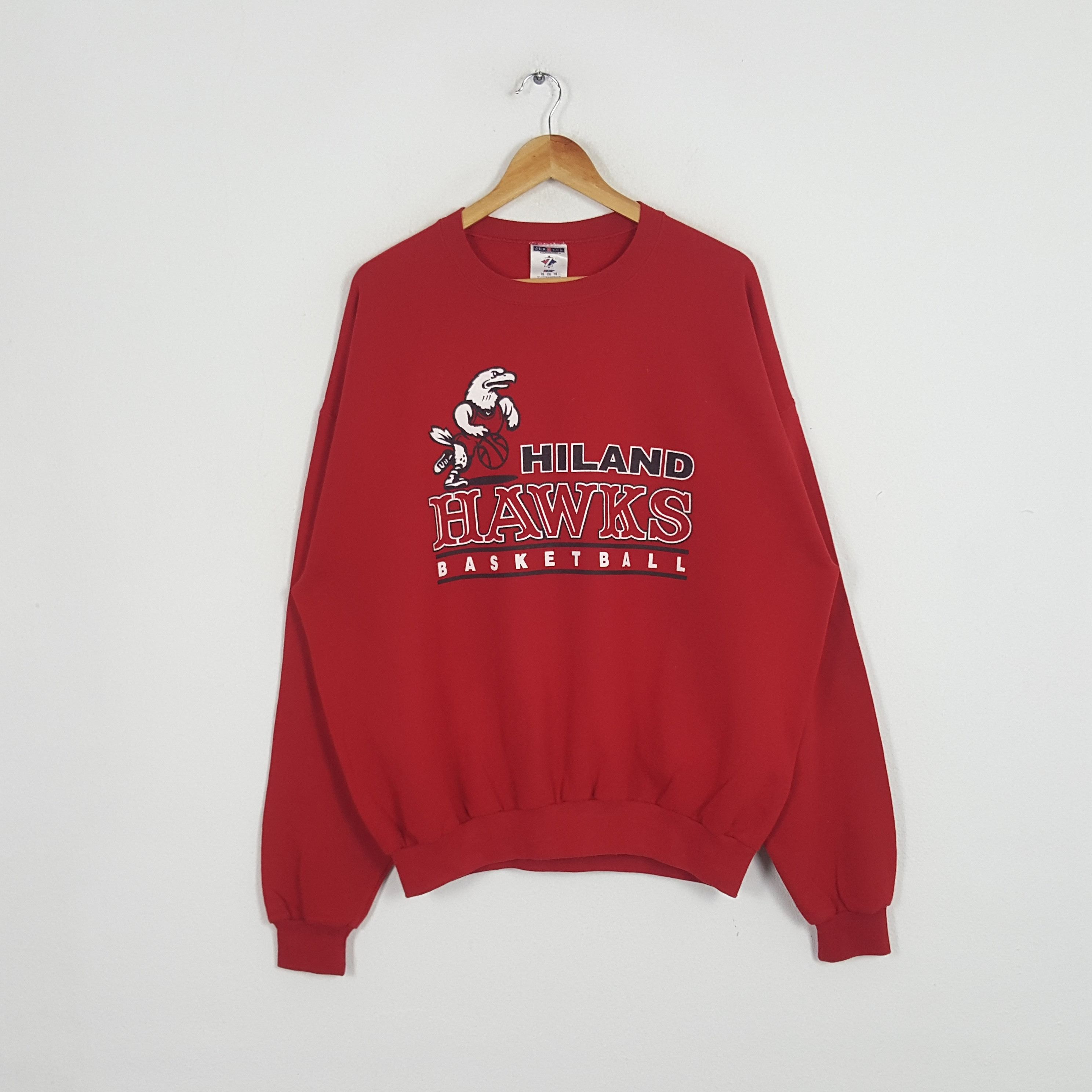 NBA × Vintage Vintage Hiland Hawks Basketball NBA Promo Sweatshirt Size US XL / EU 56 / 4 - 1 Thumbnail