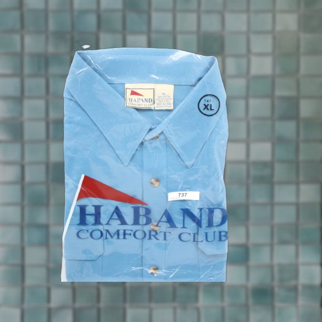 Haband Haband Comfort Club Mens Casual Button Front Flap Pocket Blue Shirt XL Size US XL / EU 56 / 4 - 1 Thumbnail